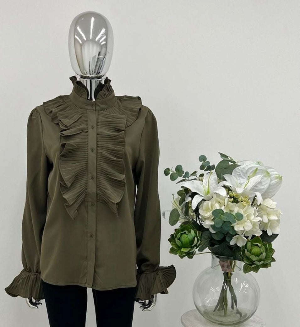 Ruffle Reverie Blouse Final Sale Price No Returns