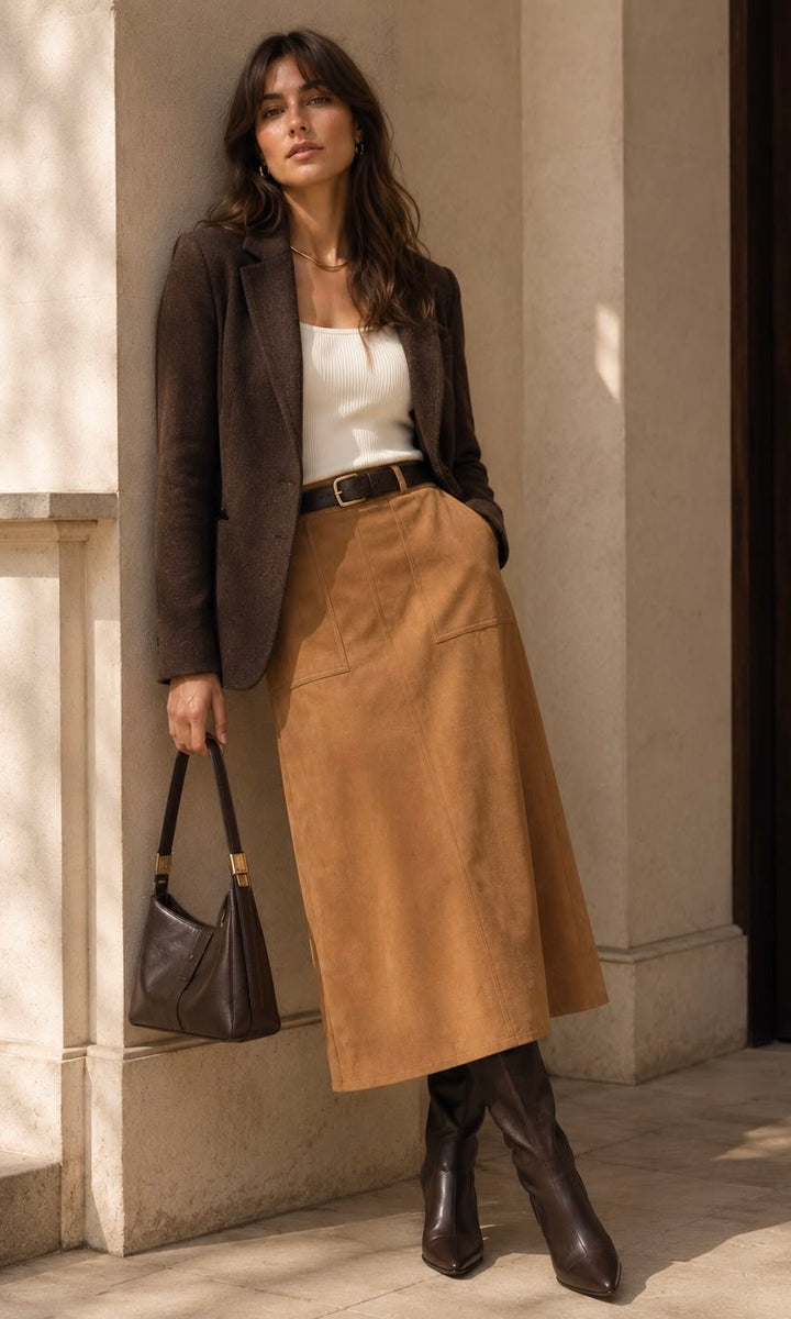 Sable Suedette Skirt