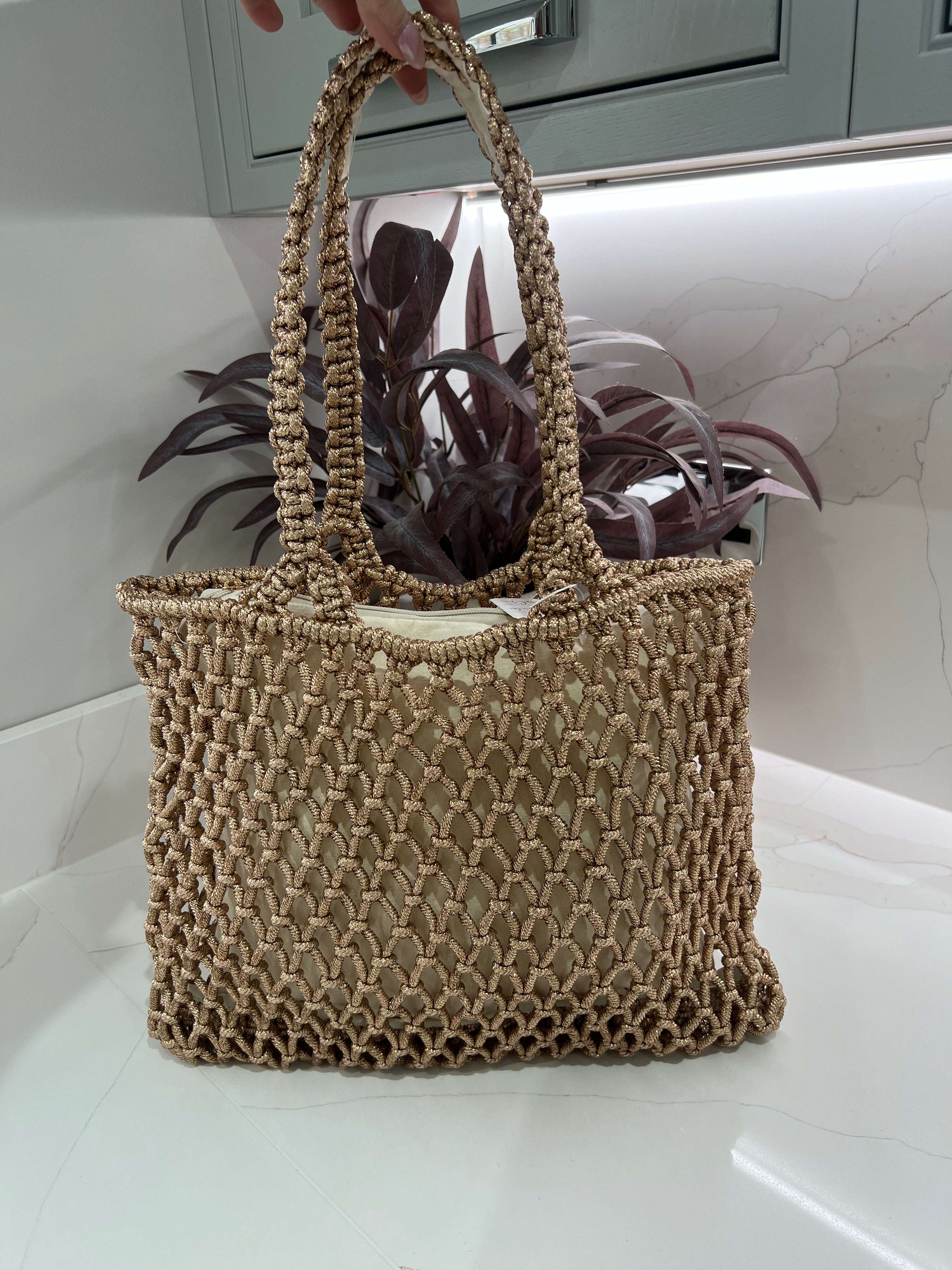 Gigi Metallic Rope Bag