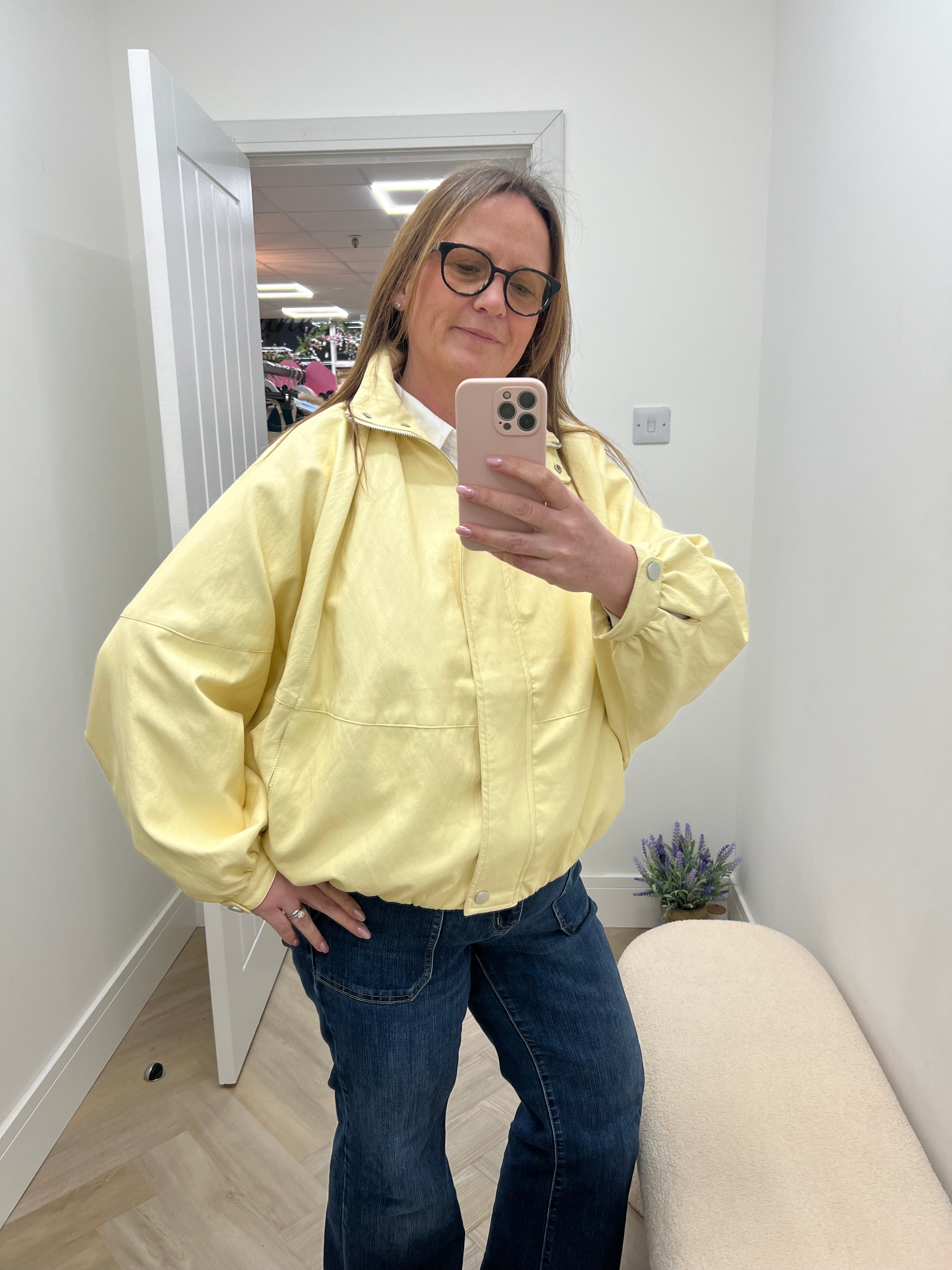 Kate Faux Leather Funnel Neck Jacket