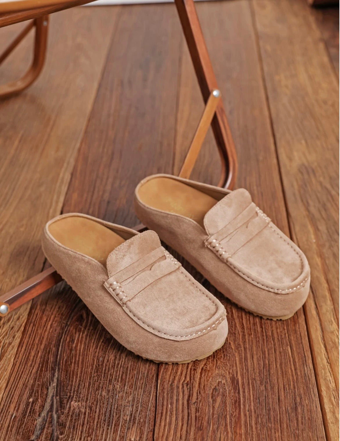 Bertie Faux Seude Loafer Style-Mules