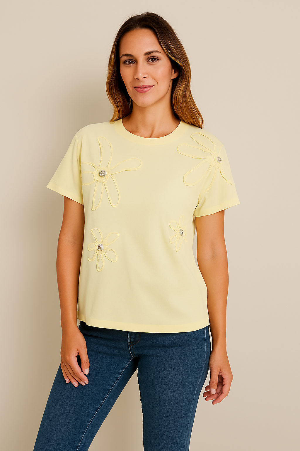 Petal Embellished T-Shirt