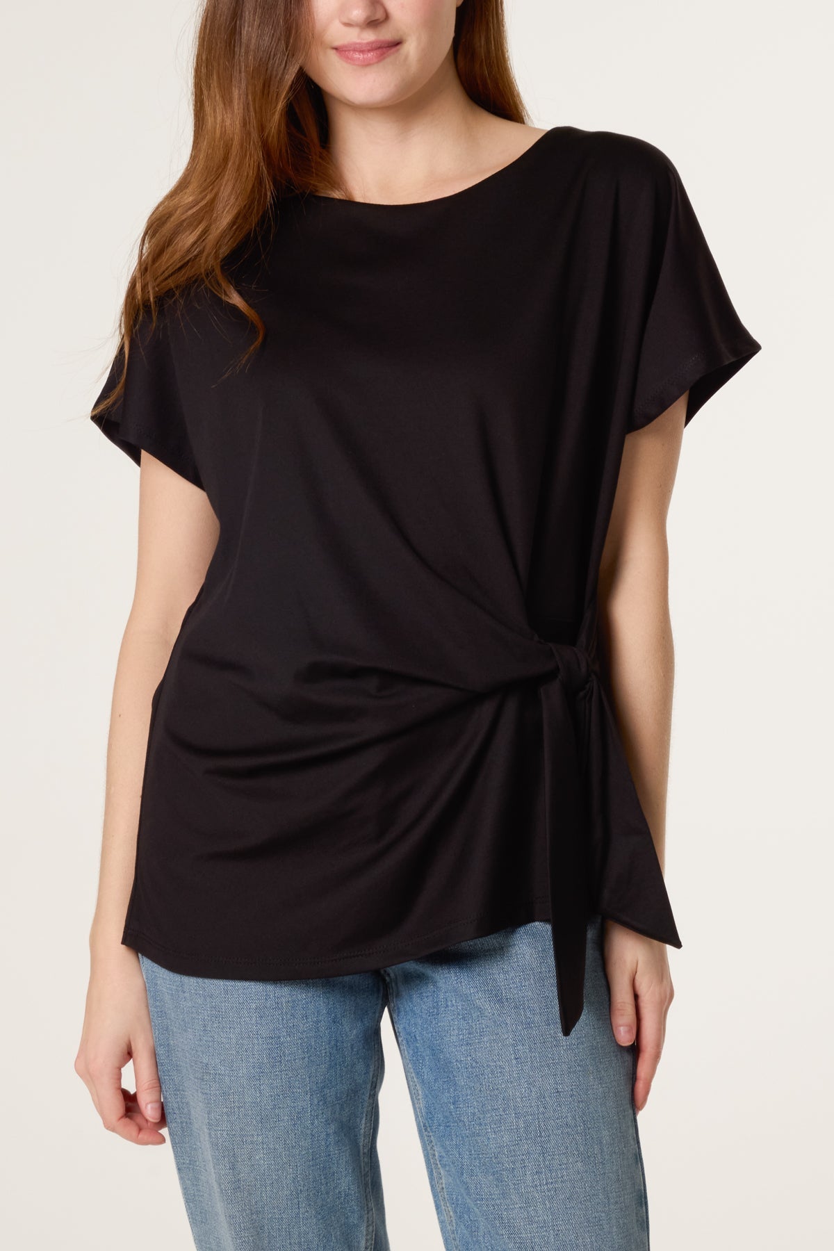 The Louise Tie Side Short Sleeve Jersey Top