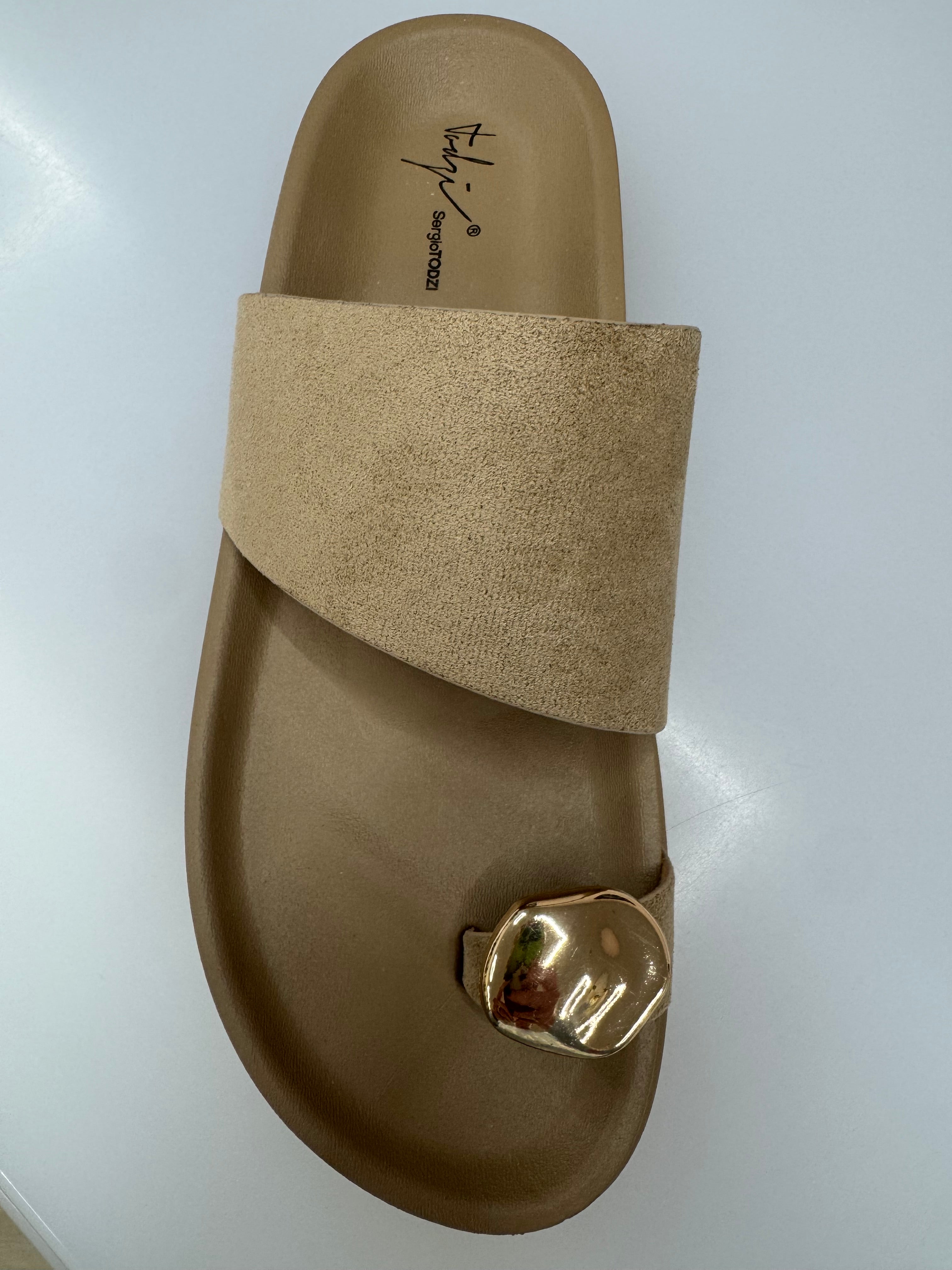 Faux Suede Accent Slide