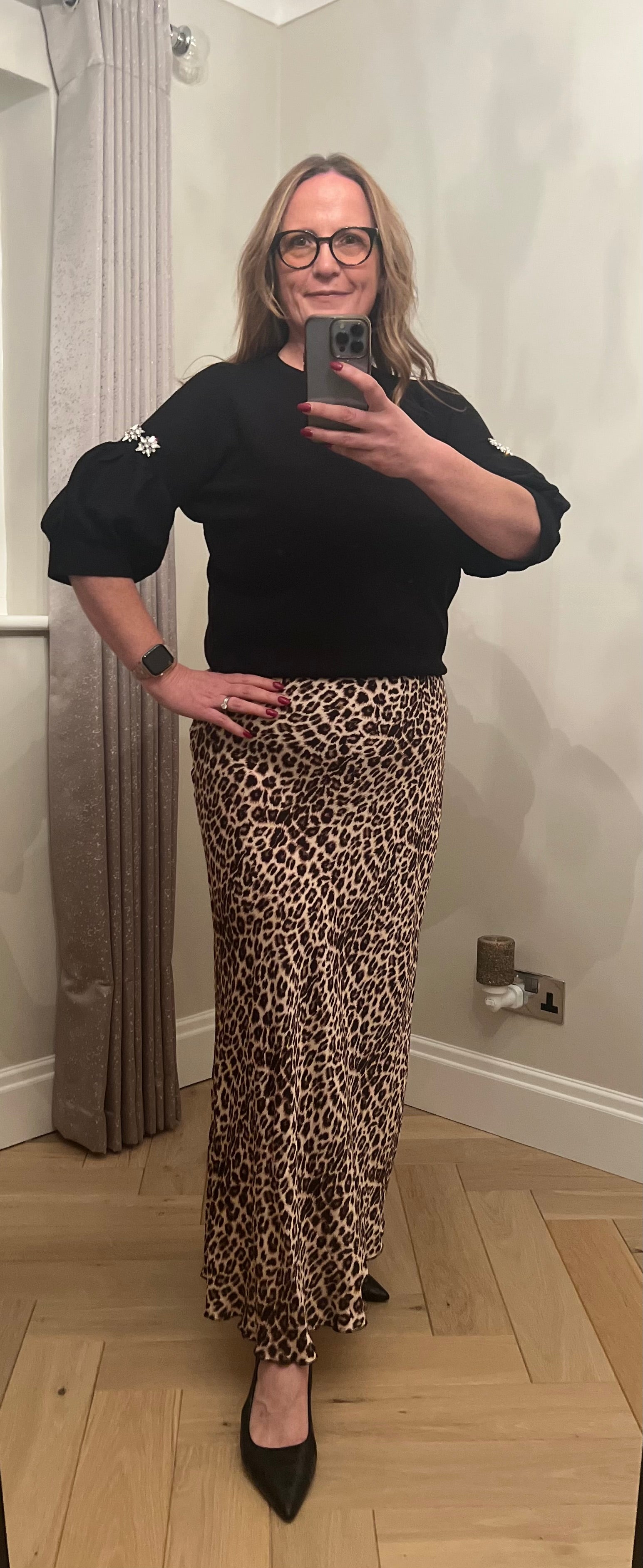 🐆 Animal Maxi Skirt – Silk-Blend Elegance