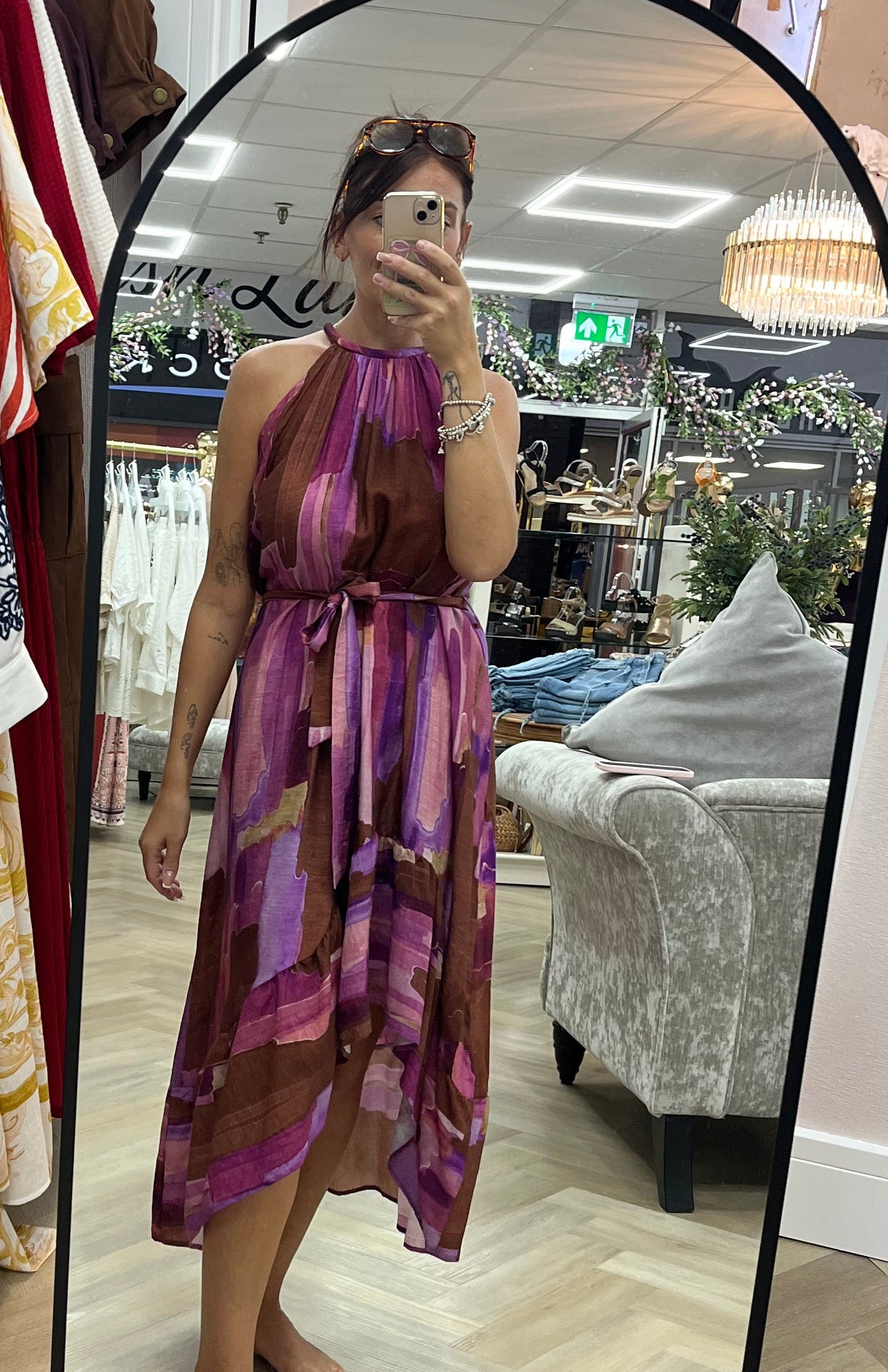 Hetty halter neck dress🤎💜