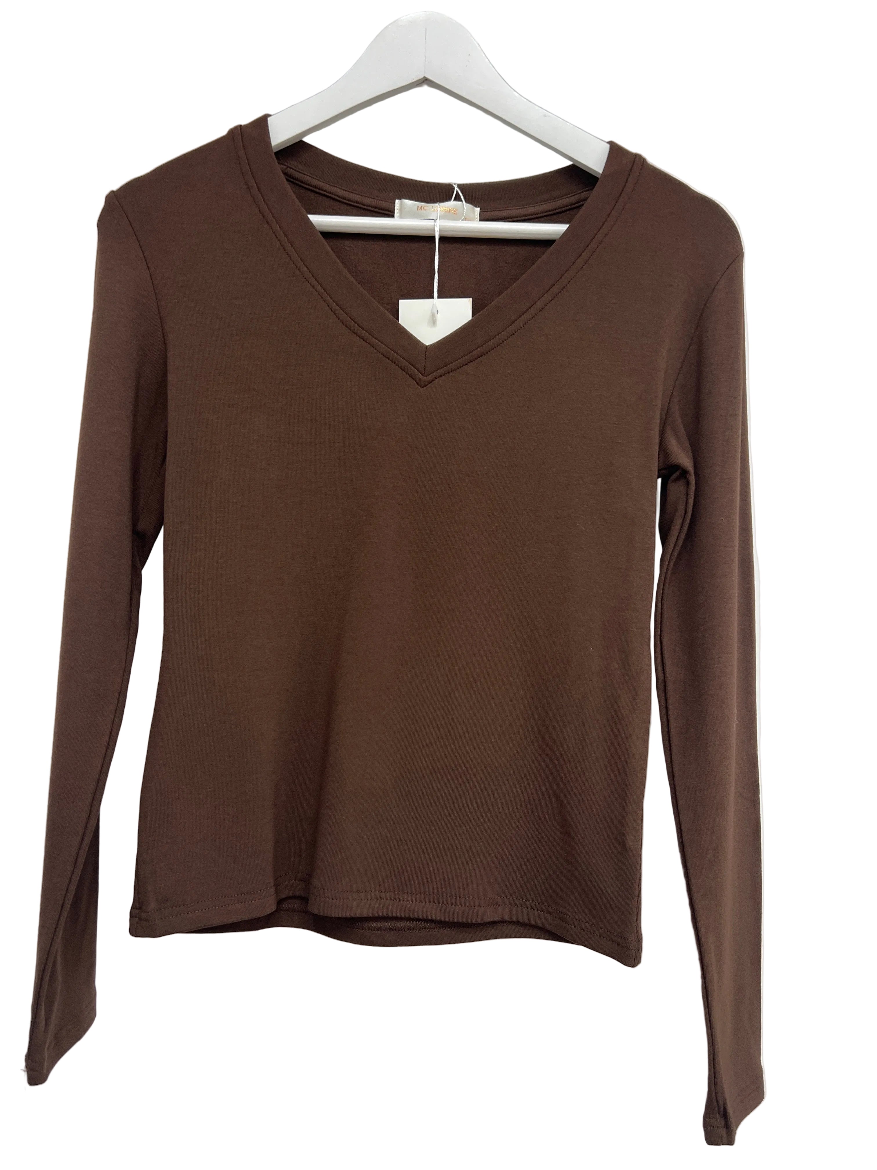 ✨ Polly V Neck Top Long Sleeve