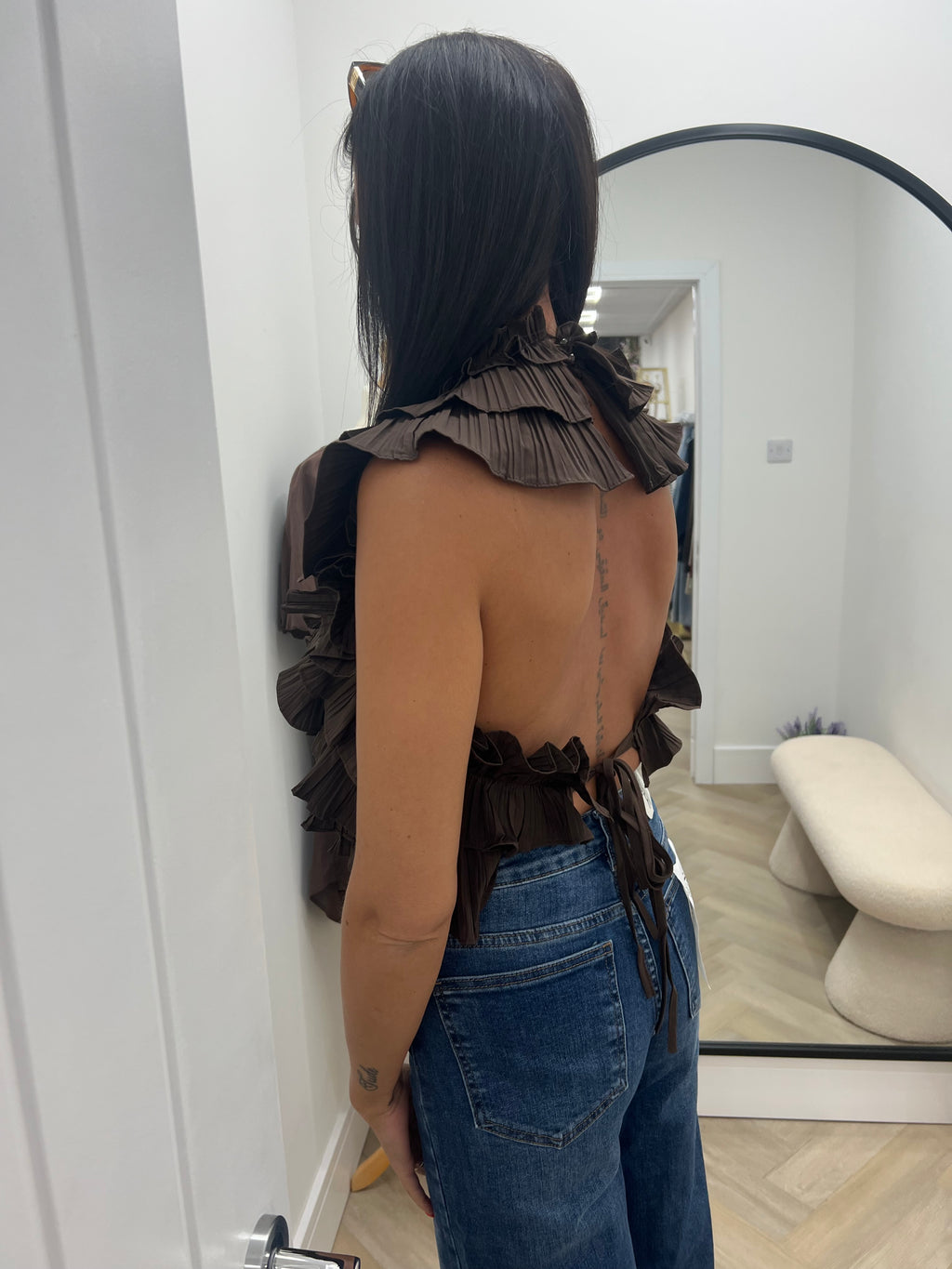 Tiana ruffle blouse🤎