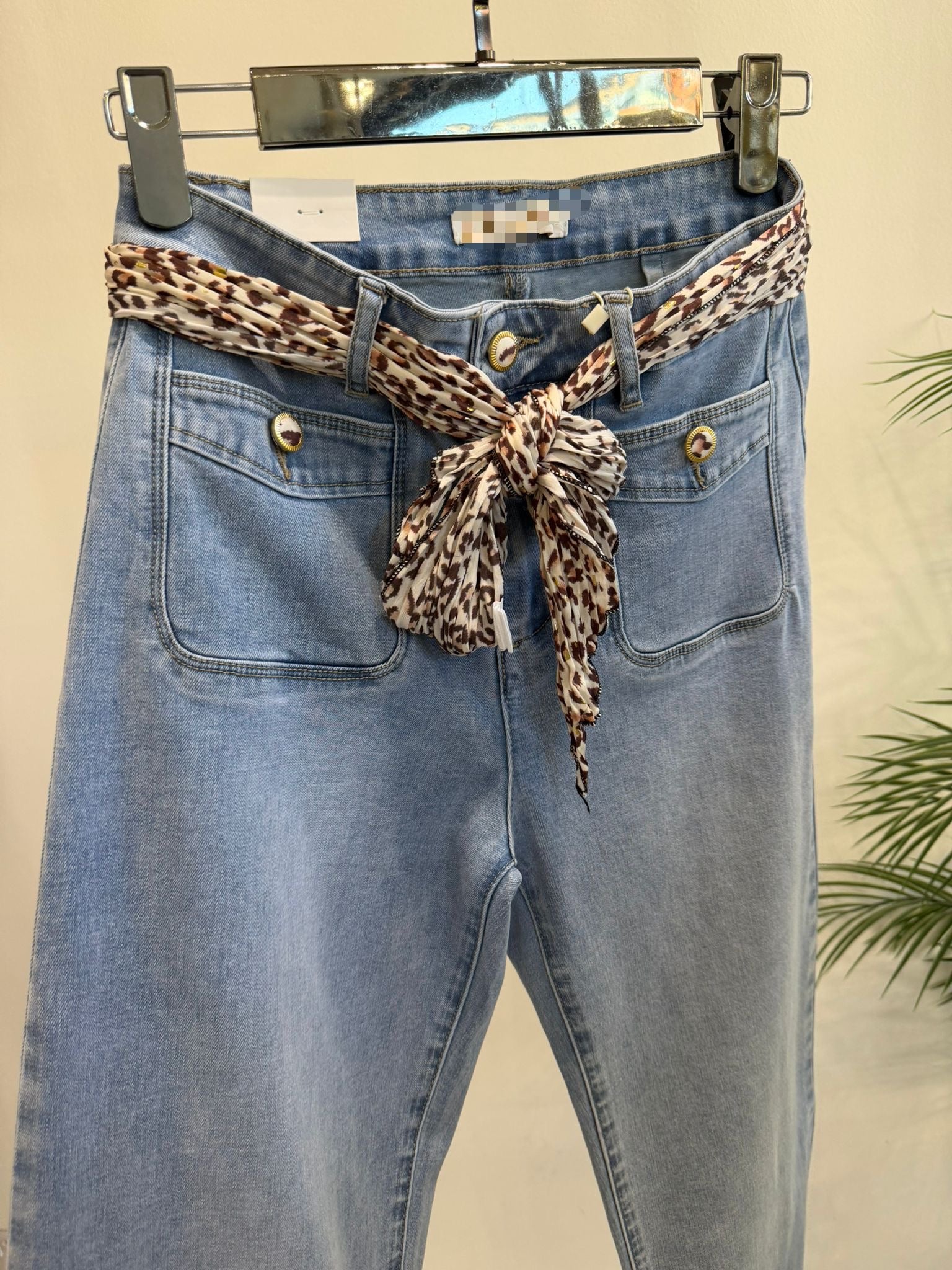 Leopard Scarf Belt Jeans Zac & Zoe