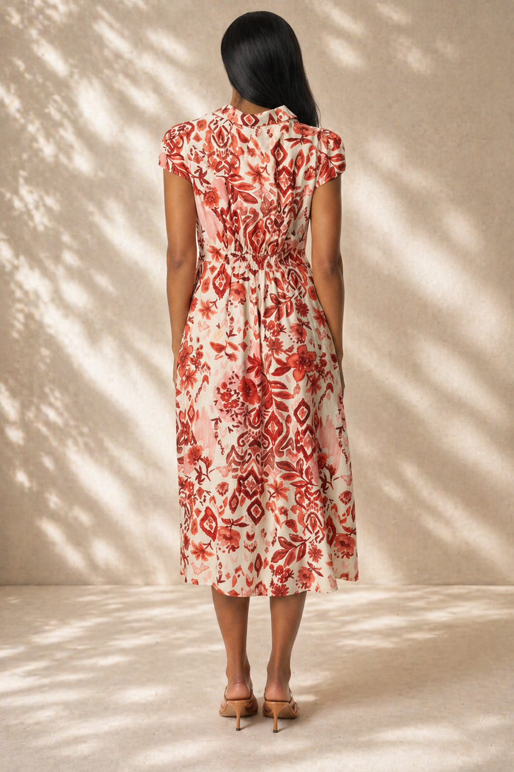Raya – Abstract Floral Button Shirt Dress