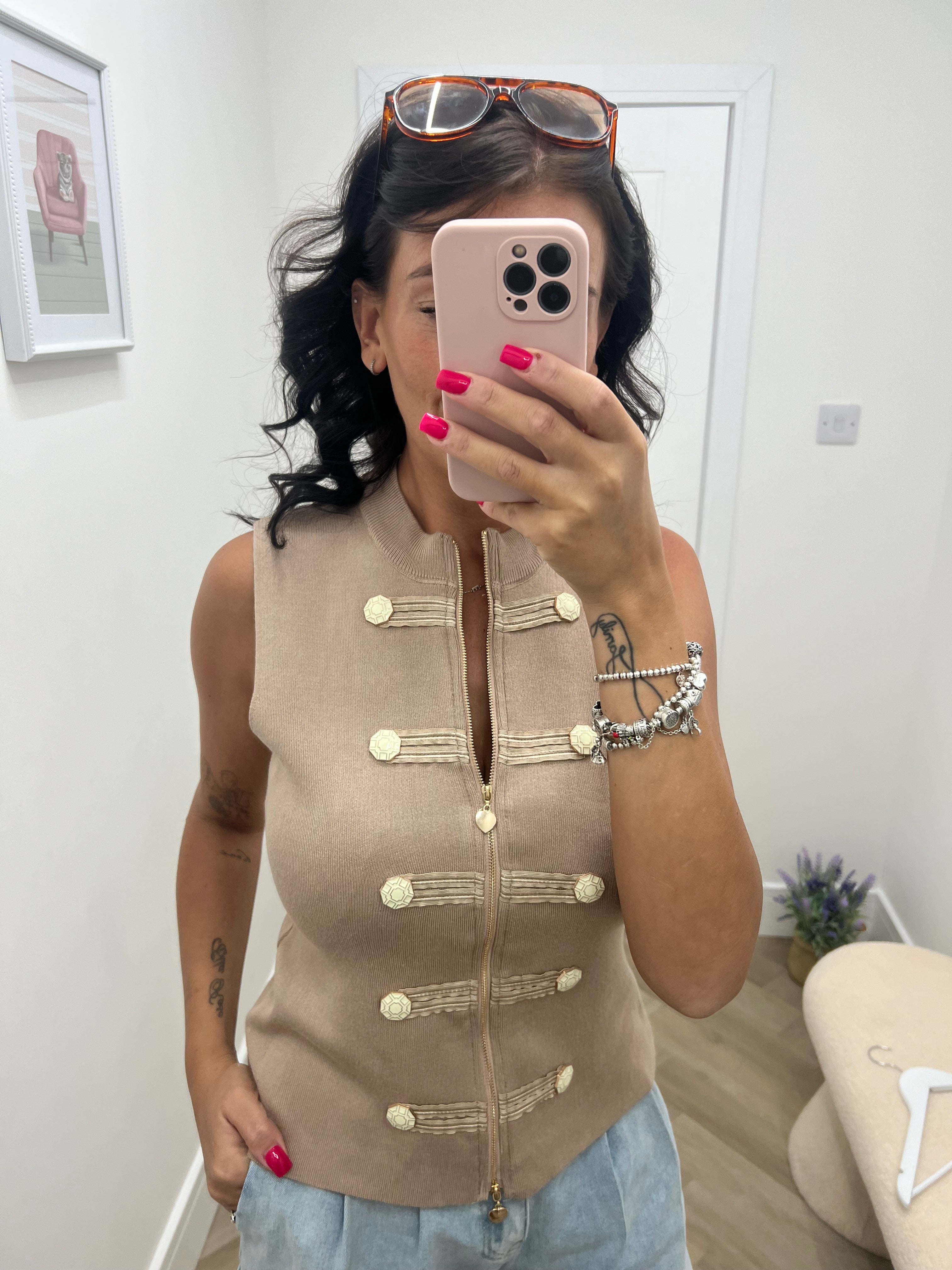 Carly zip up waistcoat