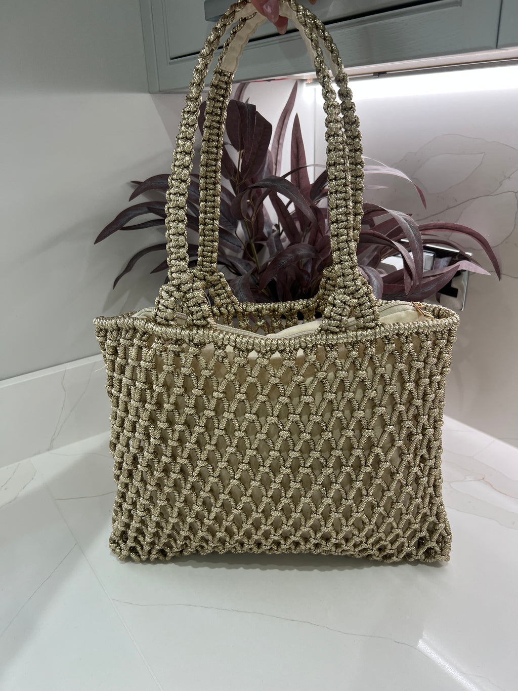 Gigi Metallic Rope Bag