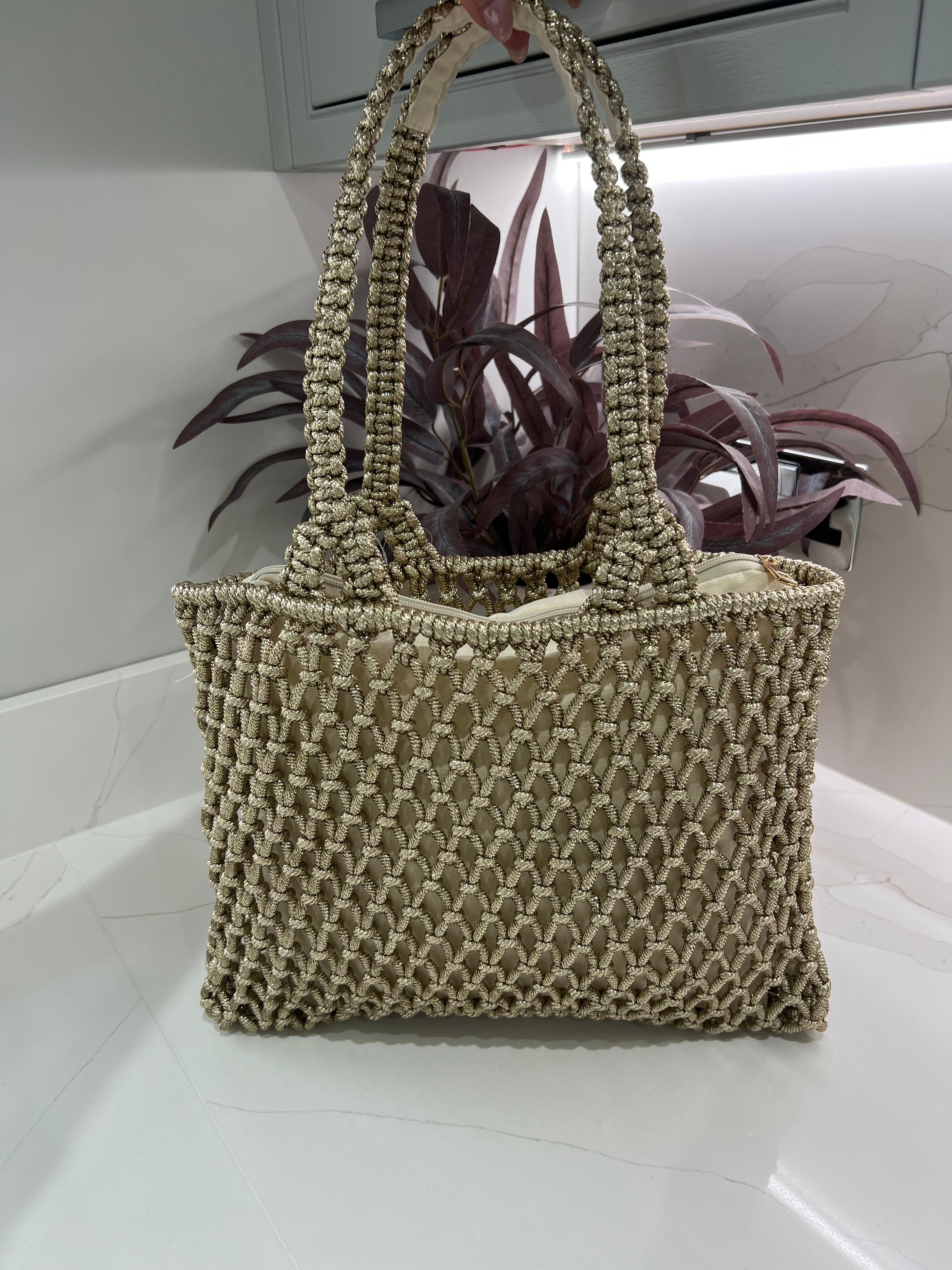 Gigi Metallic Rope Bag