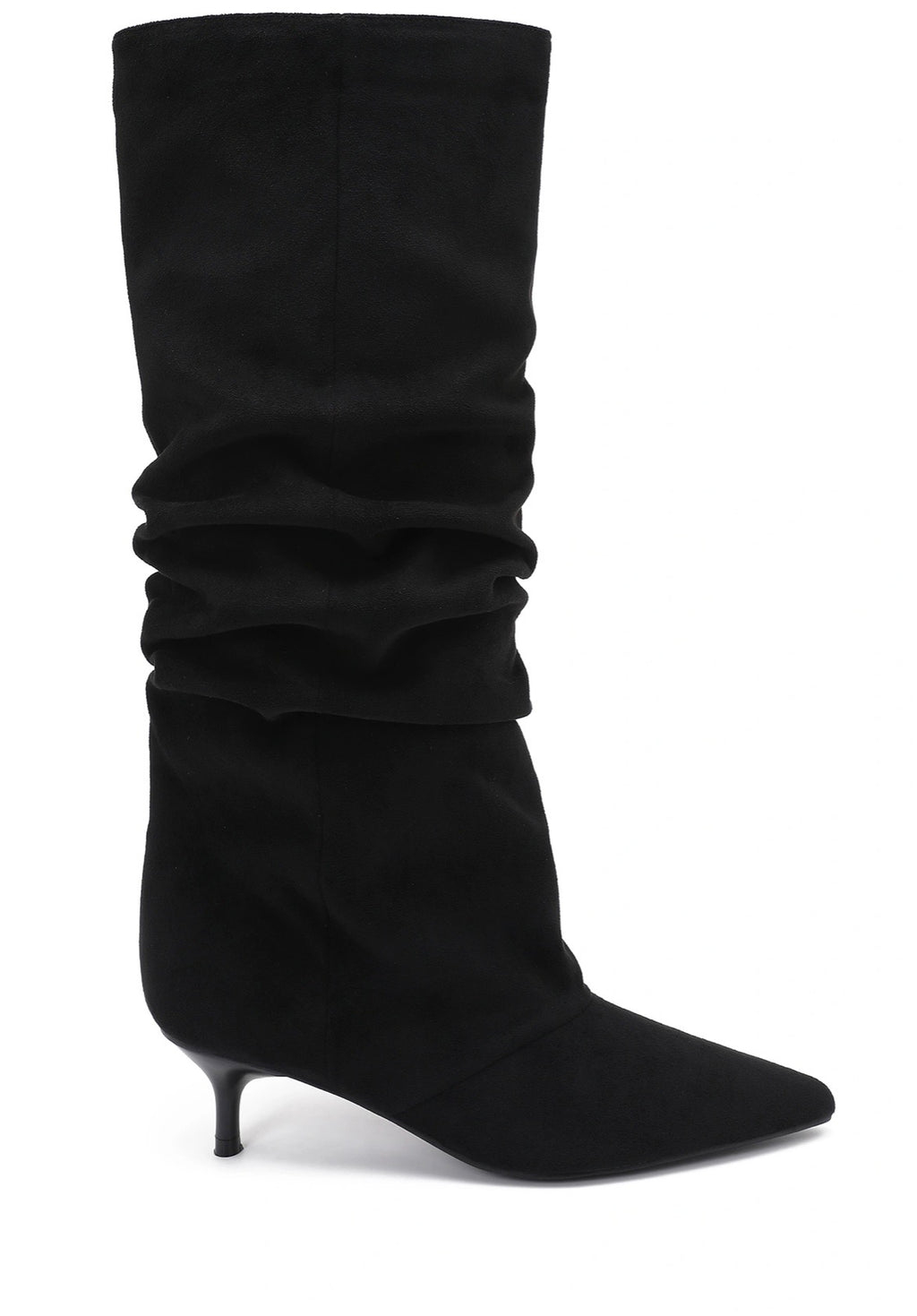 Saskia Slouched Kitten Heel Boots