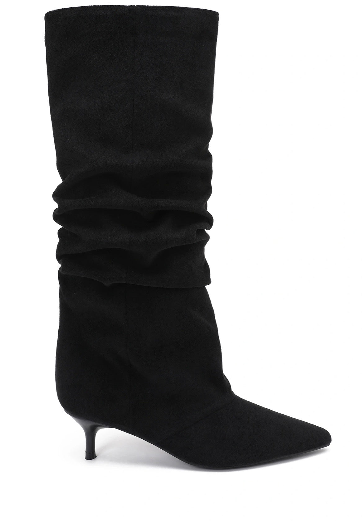 Saskia Slouched Kitten Heel Boots