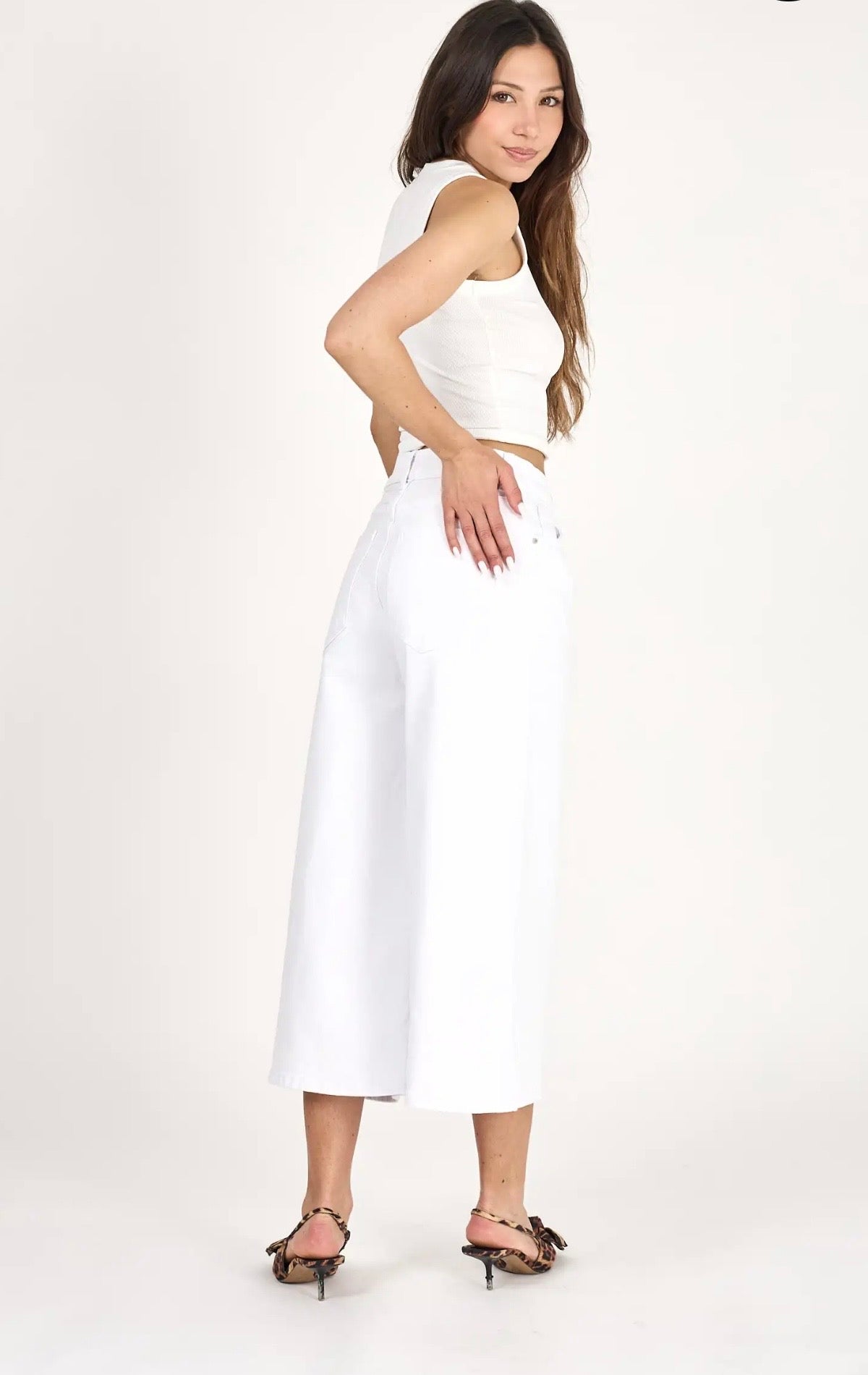 Lucy White Denim Culottes by Ana & Lucy