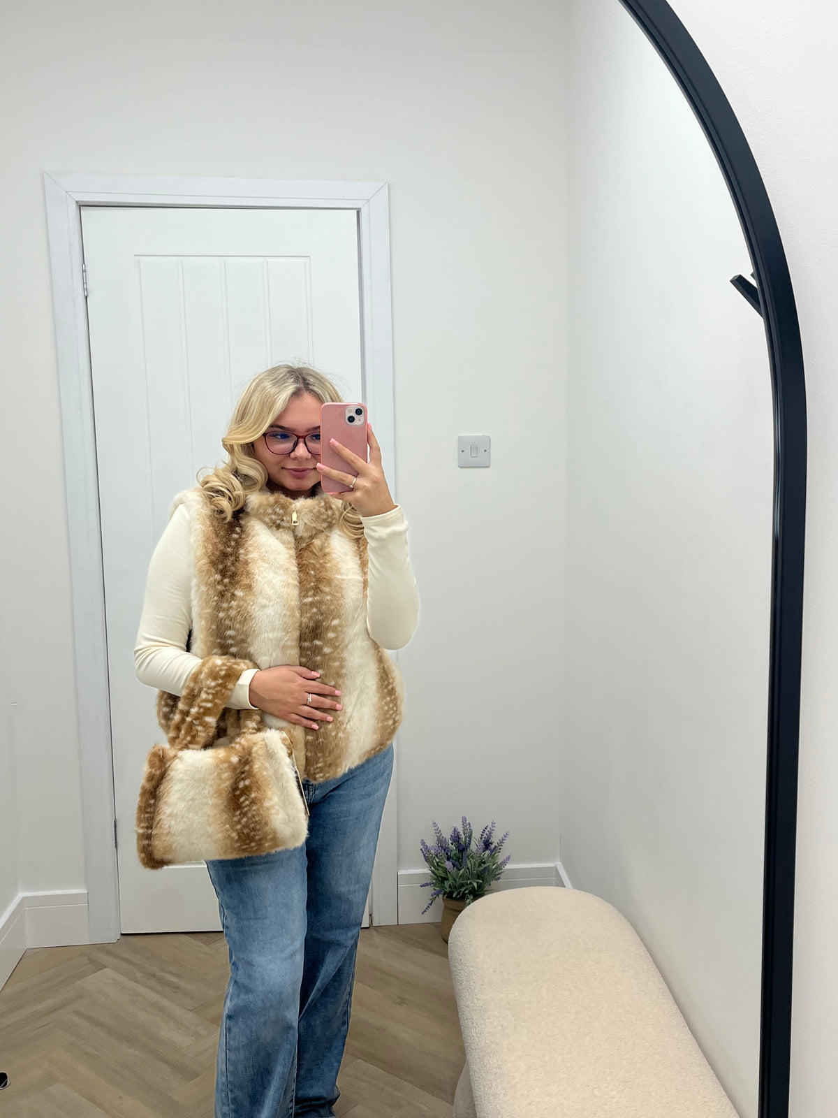 Light Bambi Faux Fur Gilet