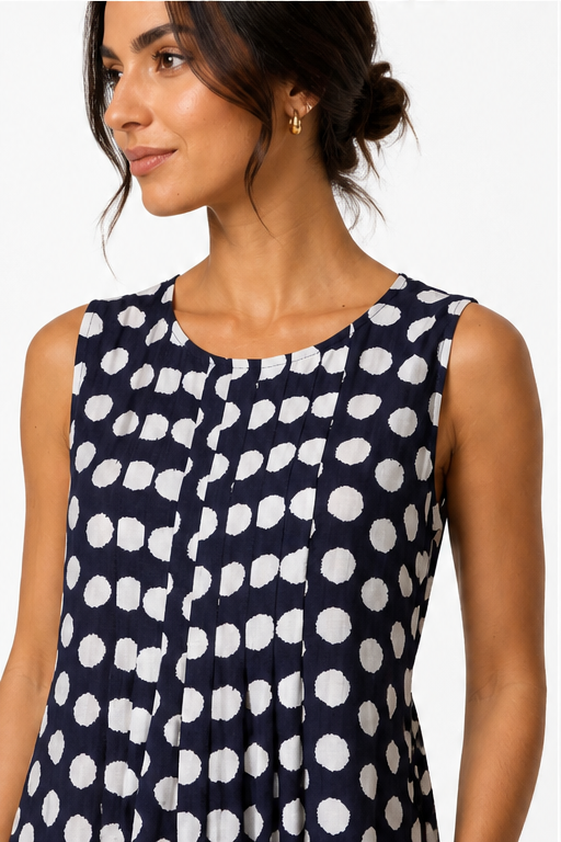Emi – Polka Dot Sleeveless Midi Dress