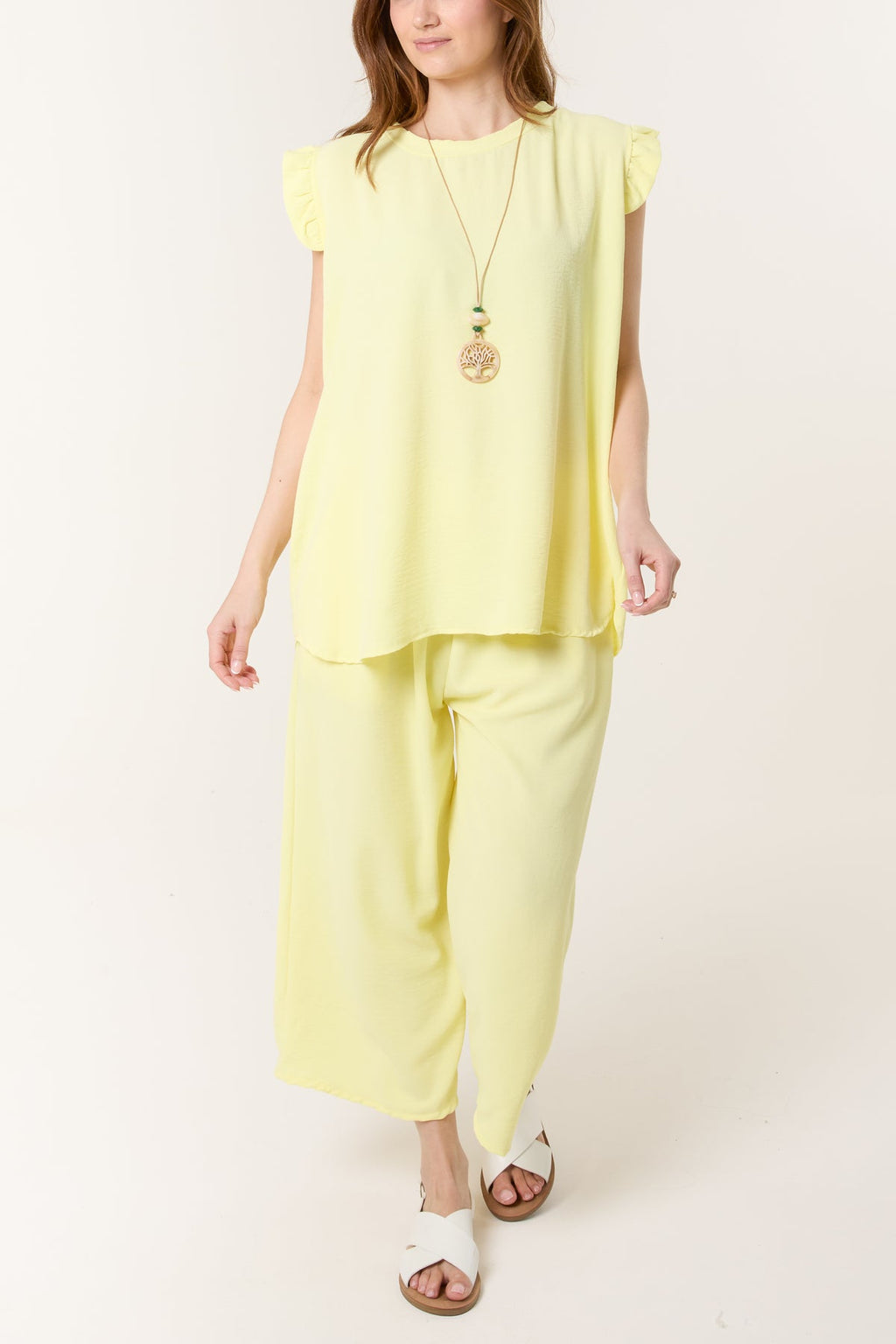 Rita Ruffle Sleeve Top & Culotte Trousers Set