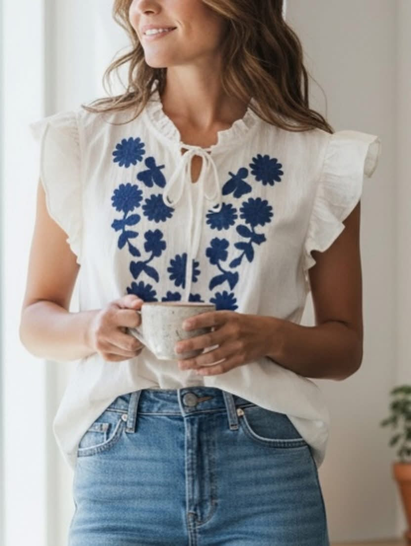 🌸 Anya Embroidered Blouse