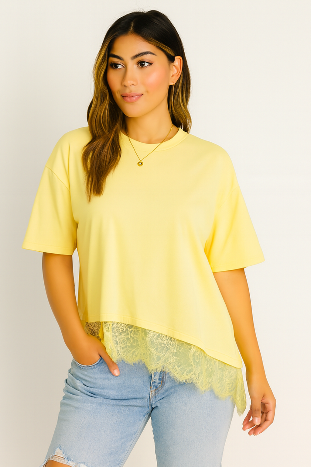Lacey Asymmetrical T‑Shirt