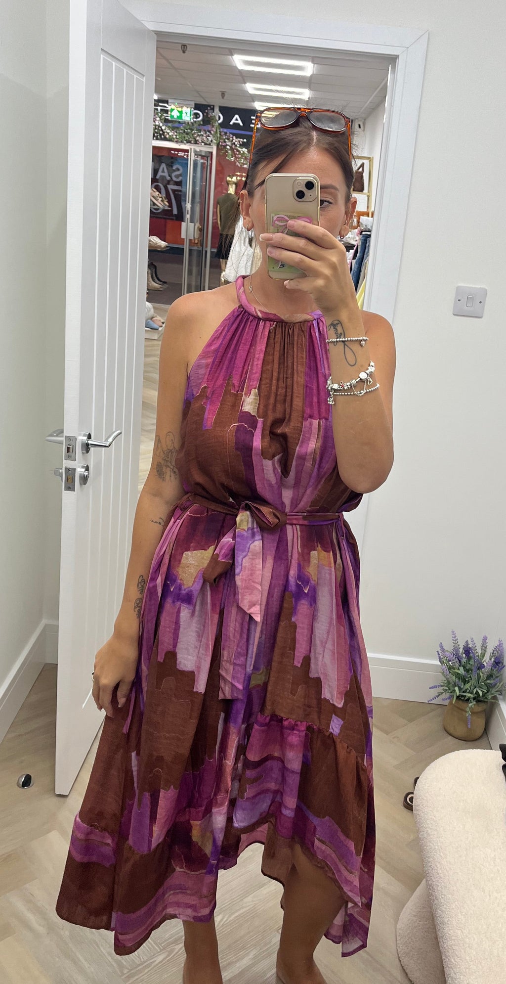 Hetty halter neck dress🤎💜