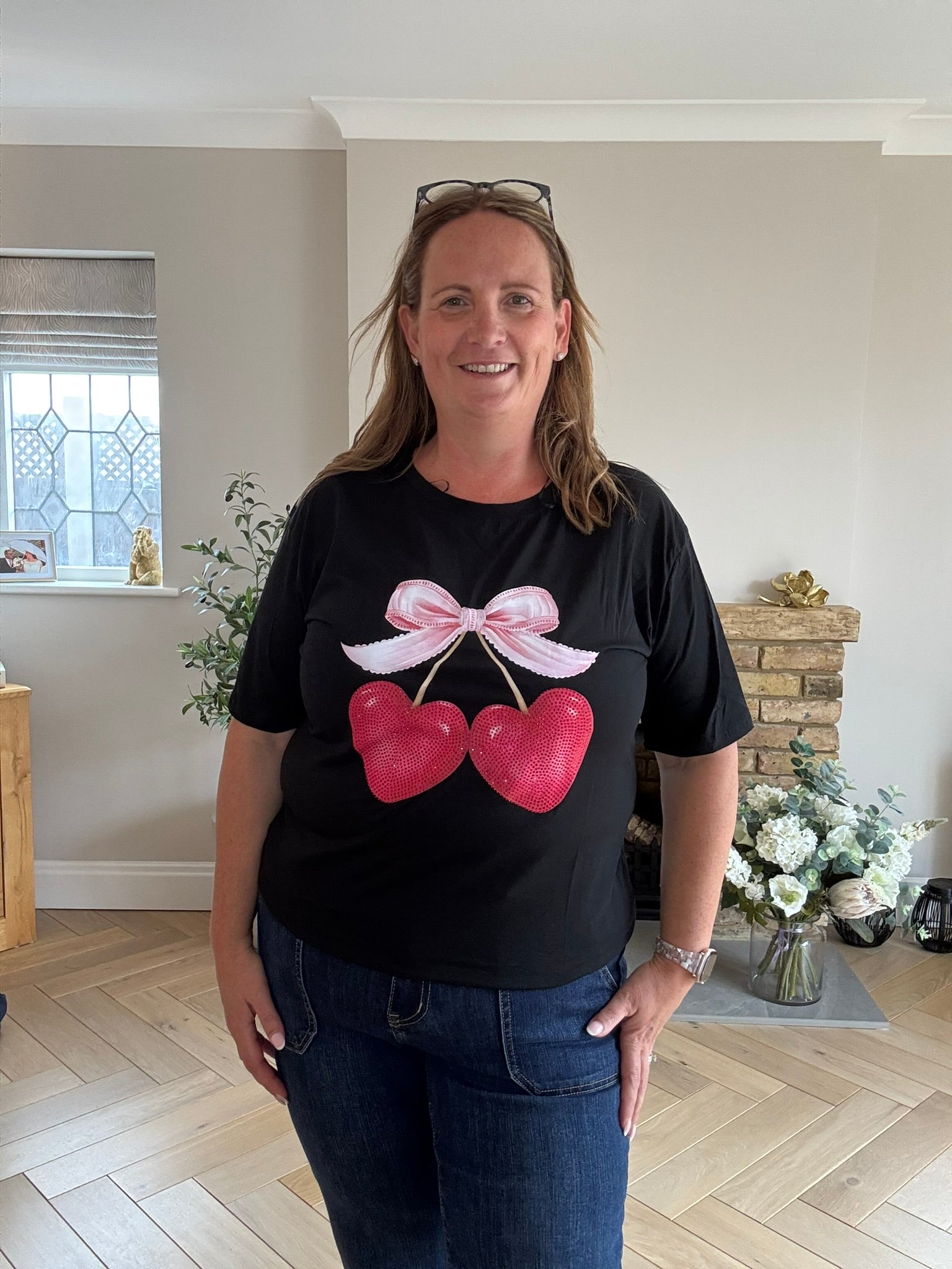 The Bow & Hearts Graphic Tee ❤️🎀✨