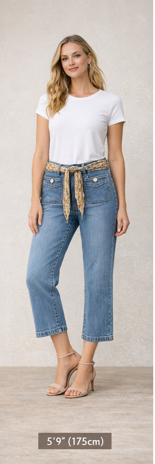 Flora Belted Denim Jeans