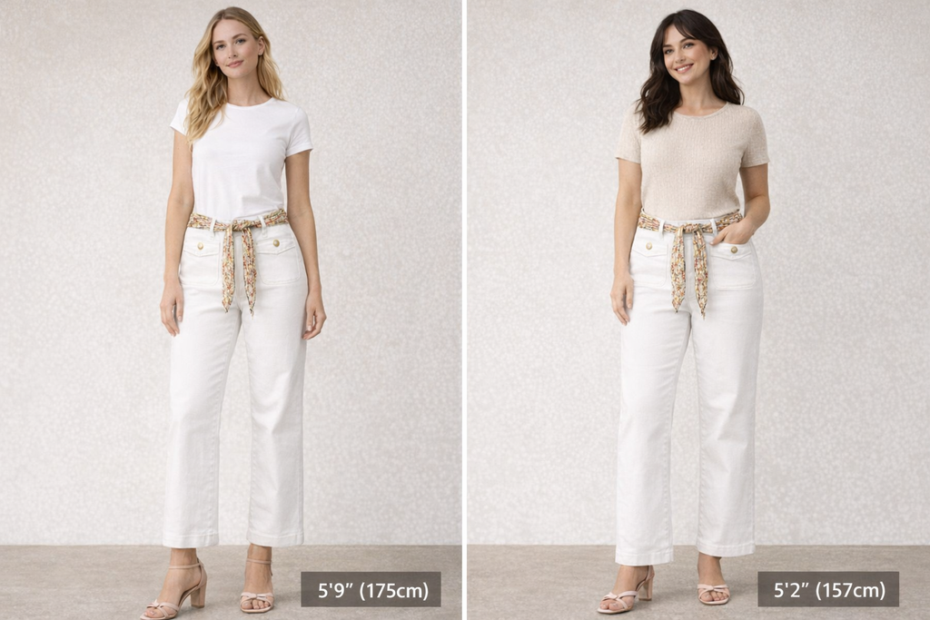 Flora White Belted Denim Jeans