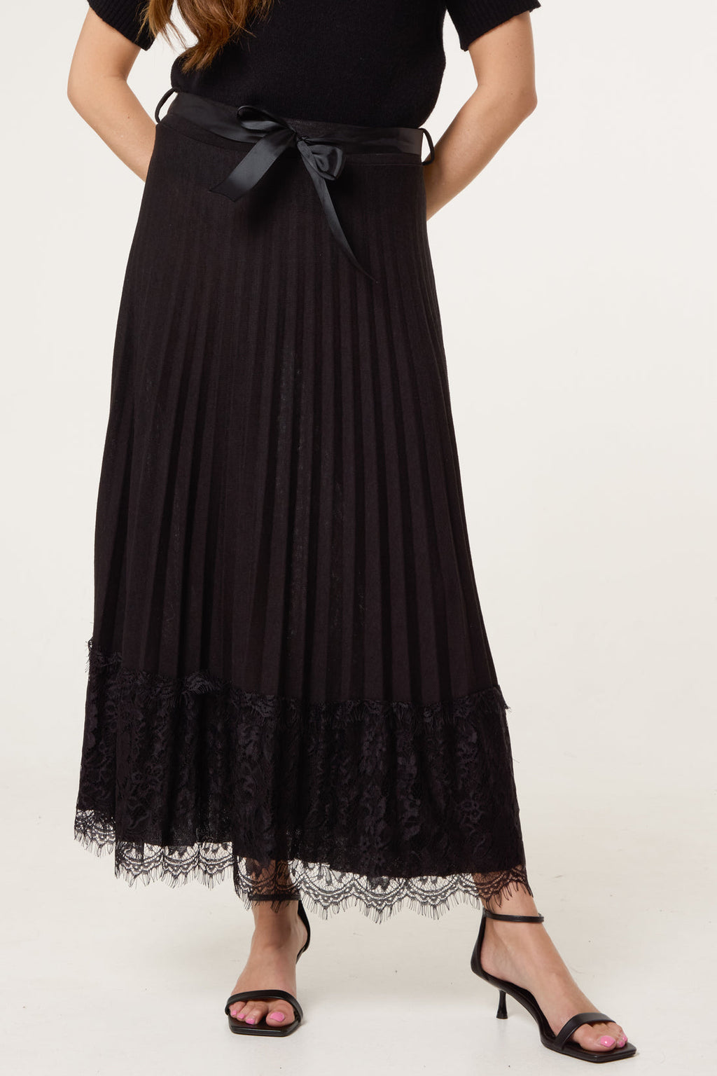 Midnight Lace Hem Skirt
