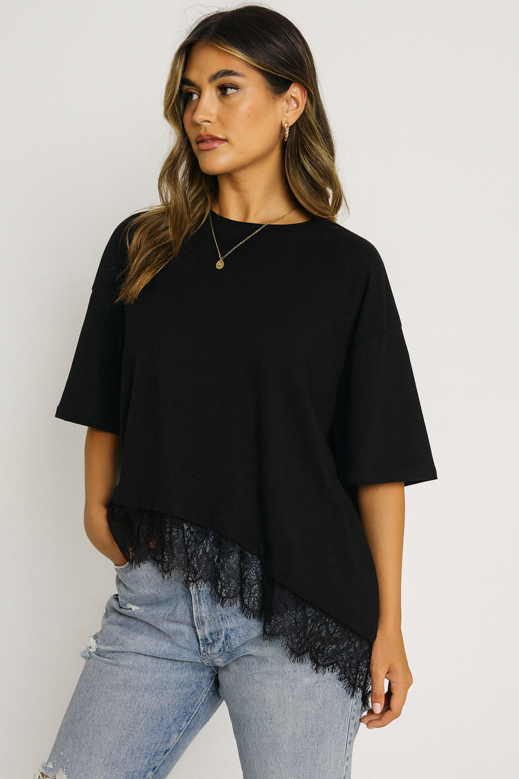 Lacey Asymmetrical T‑Shirt