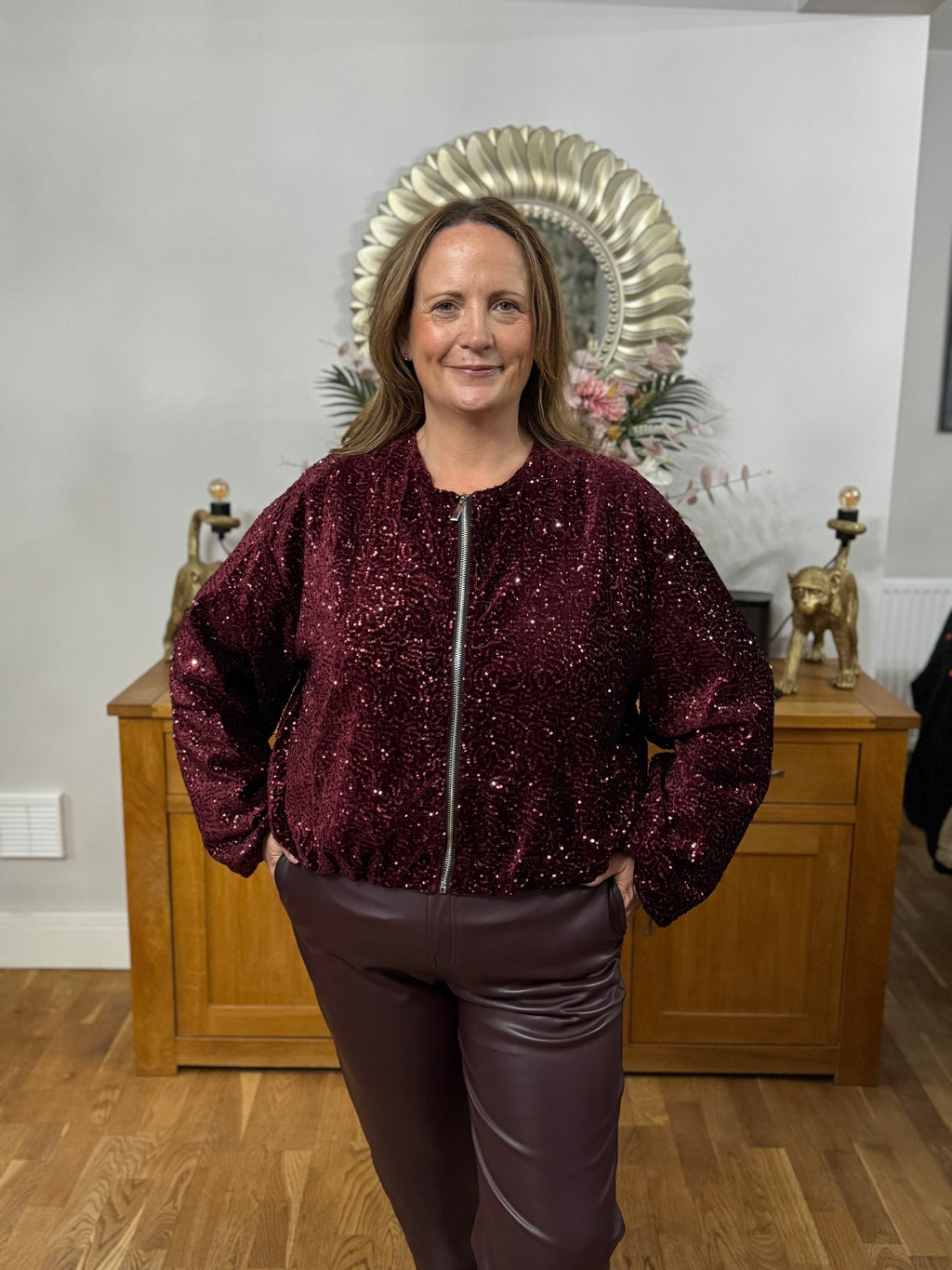 The Kaia Sequin Bomber