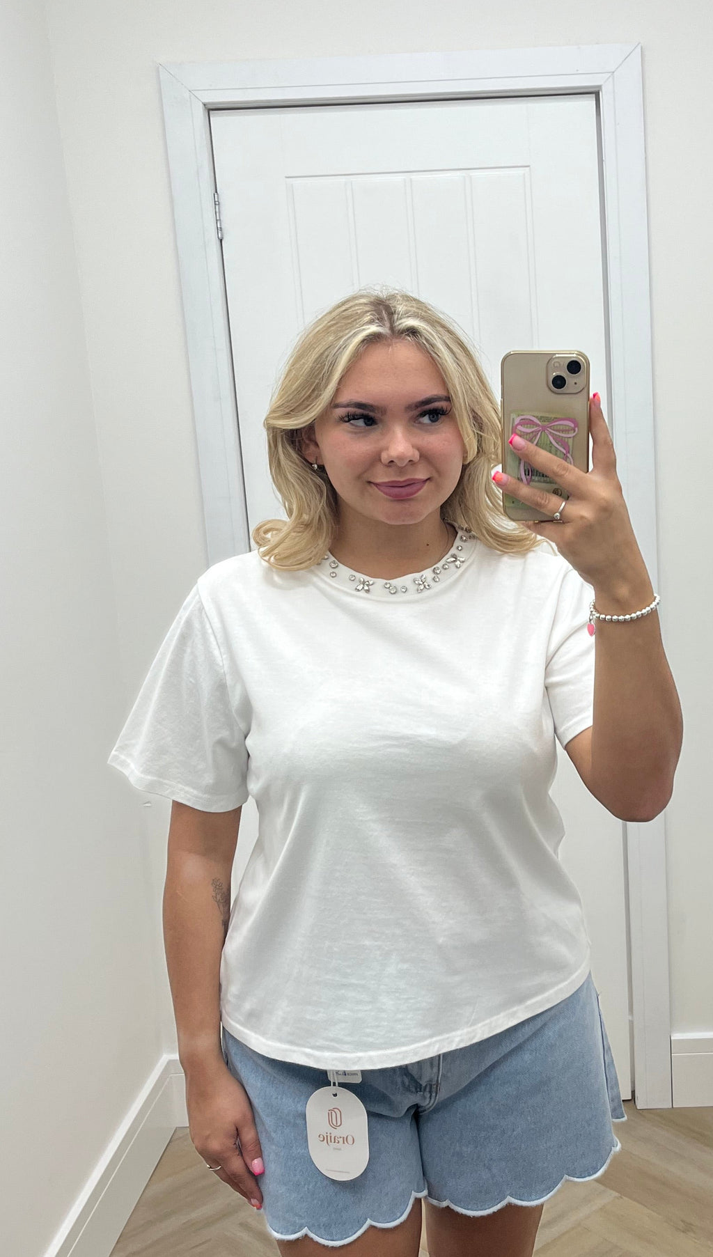 Clare crystal t-shirt💎🤍