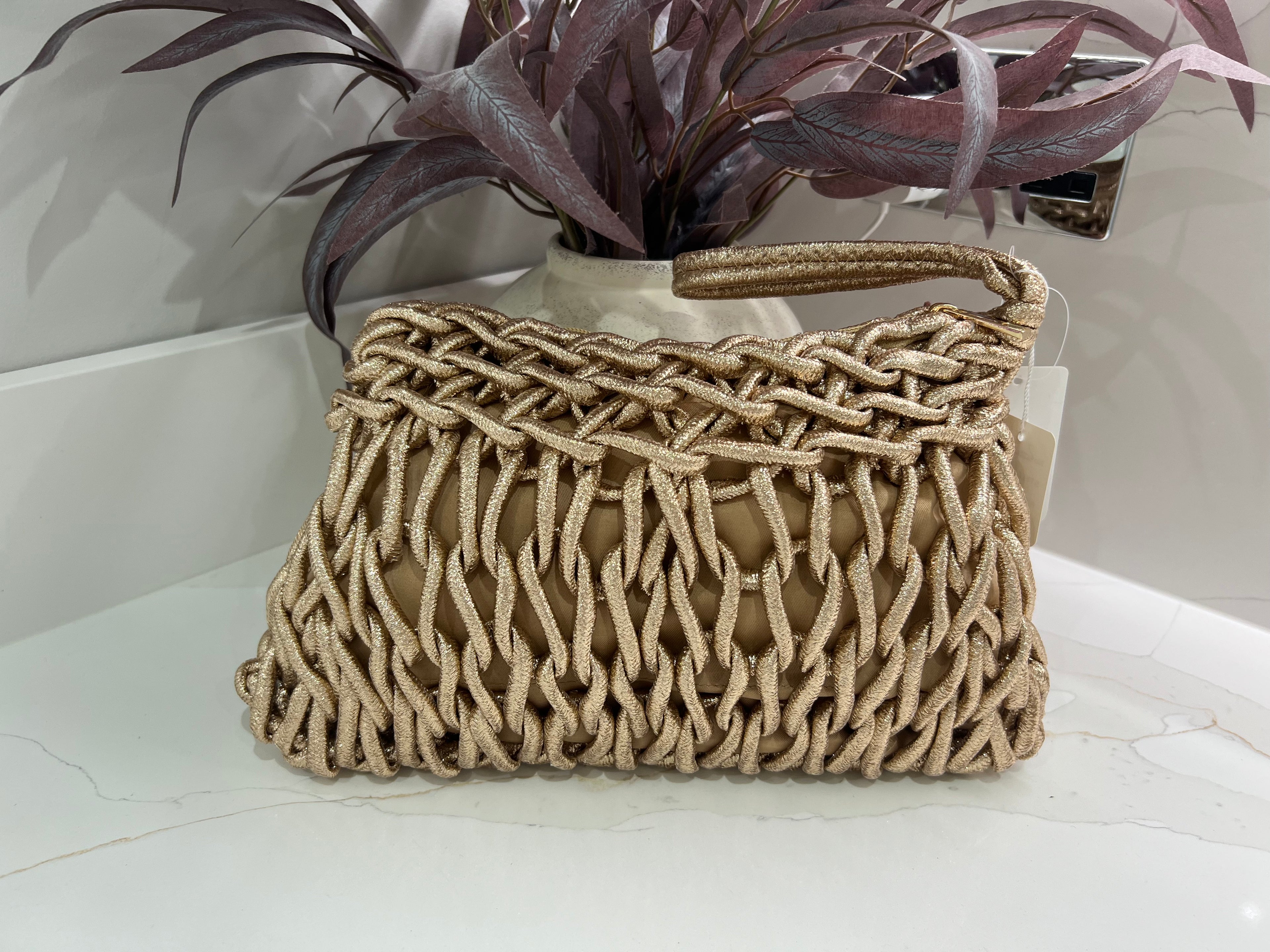 Lulu Metallic Clutch Bag