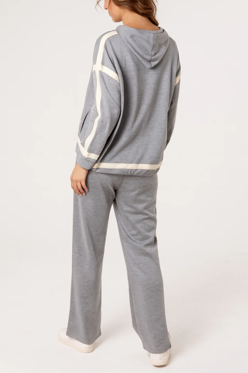 Trina Zip-Up Jacket – Grey Stripe Edition