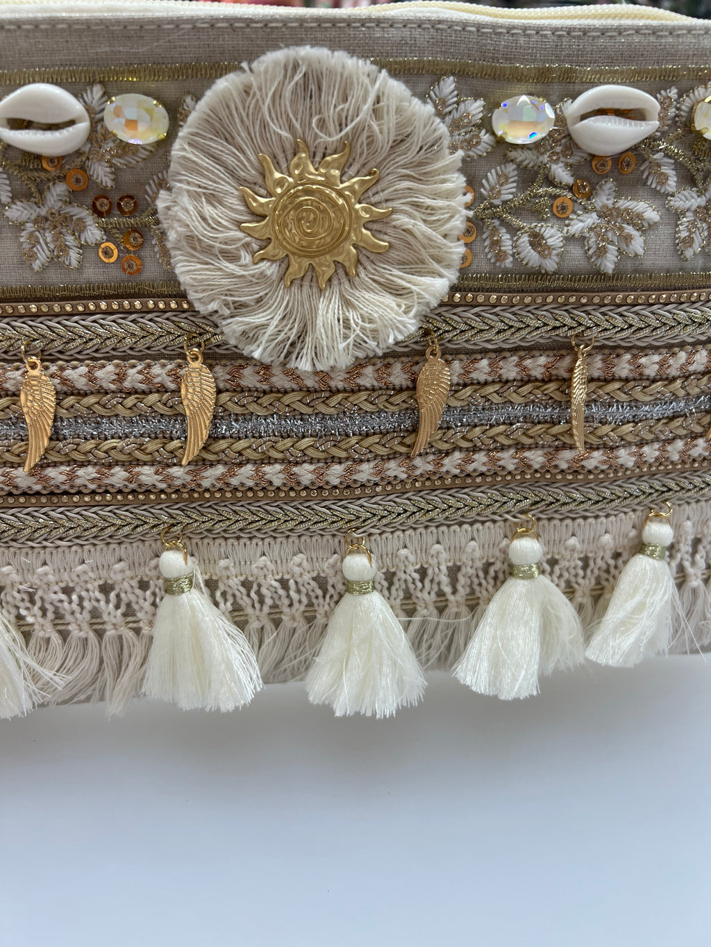 🌞 Sun – Embellished Boho Clutch