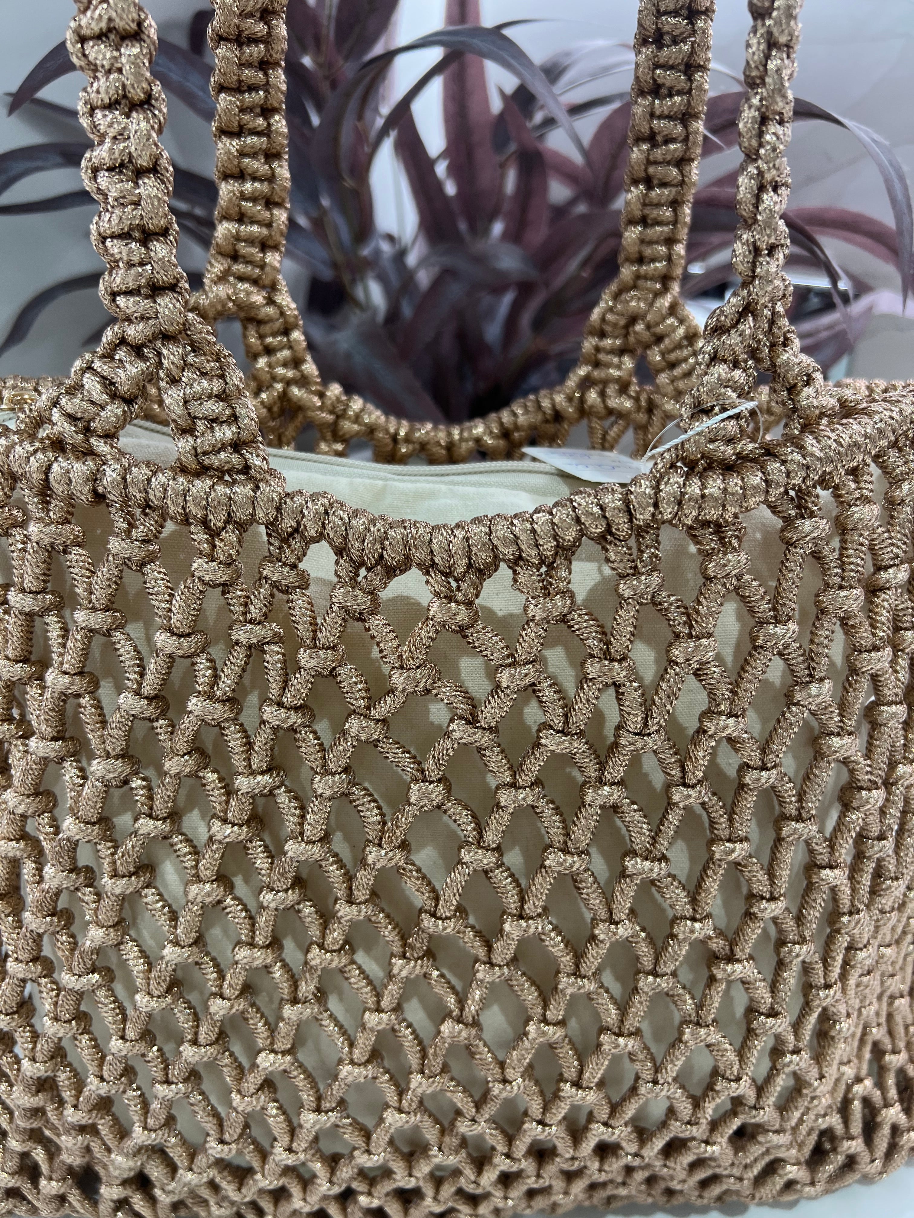 Gigi Metallic Rope Bag