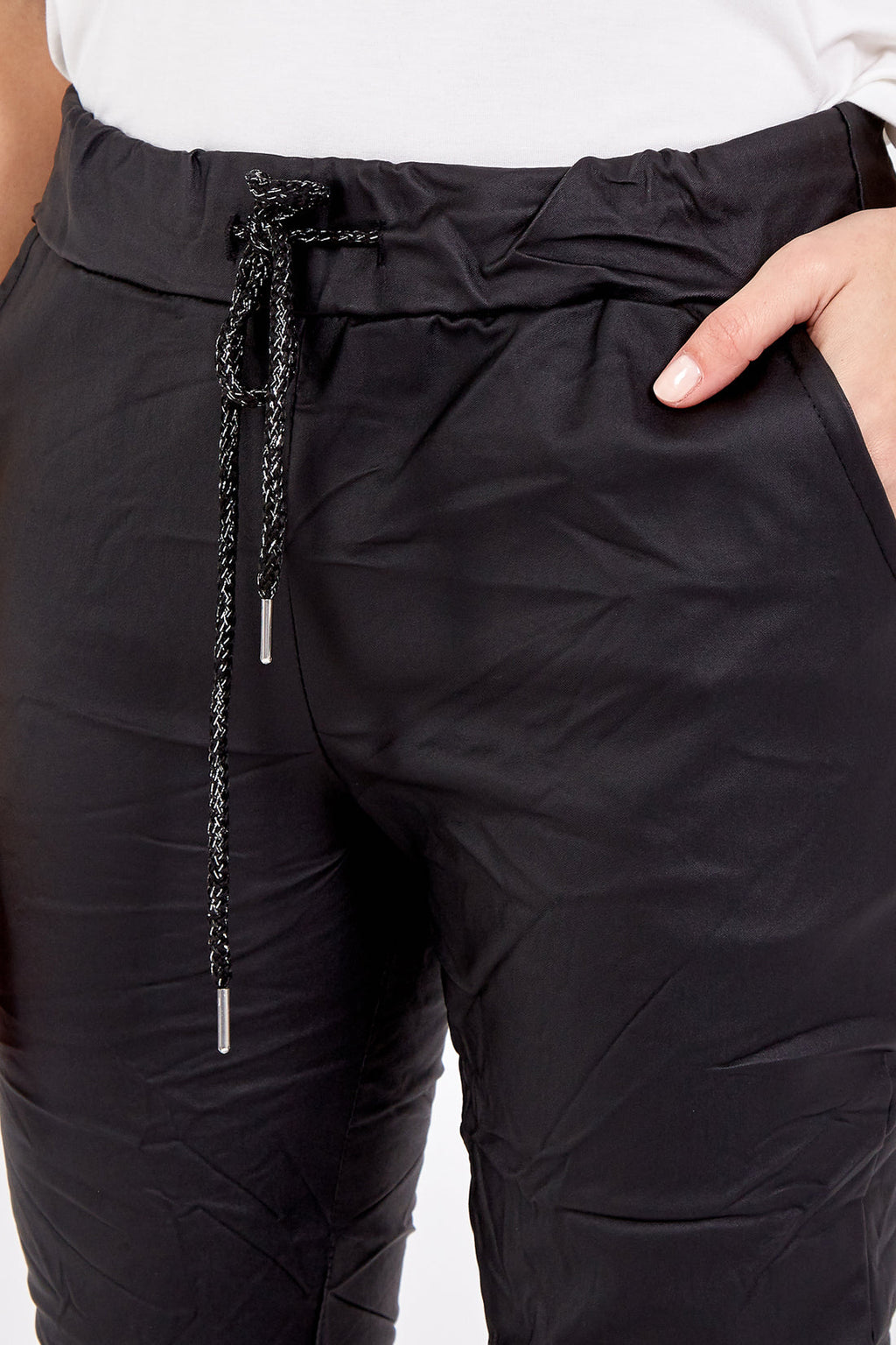 Grace Faux Leather PU Coated Crushed Magic Trousers