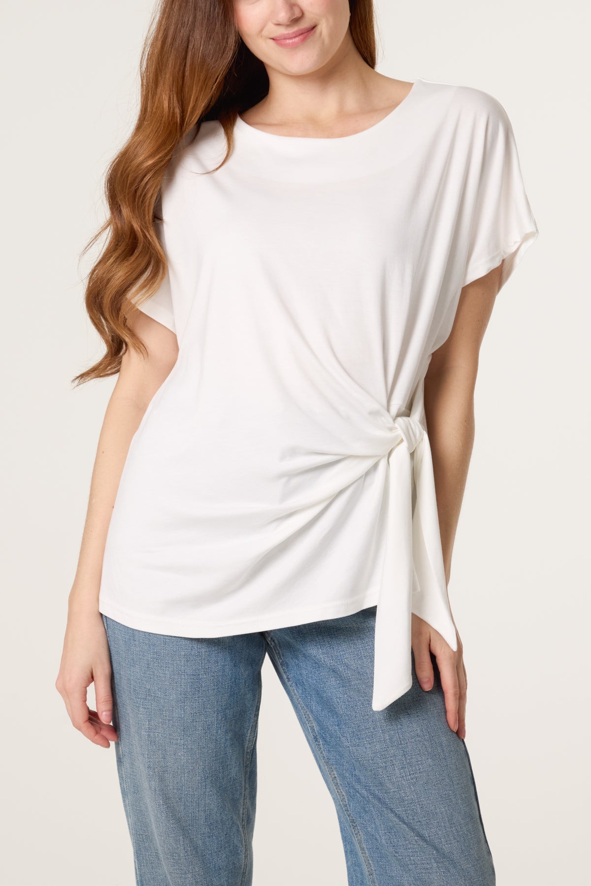 The Louise Tie Side Short Sleeve Jersey Top
