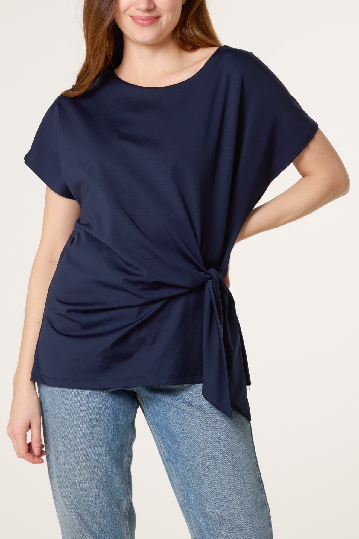 The Louise Tie Side Short Sleeve Jersey Top