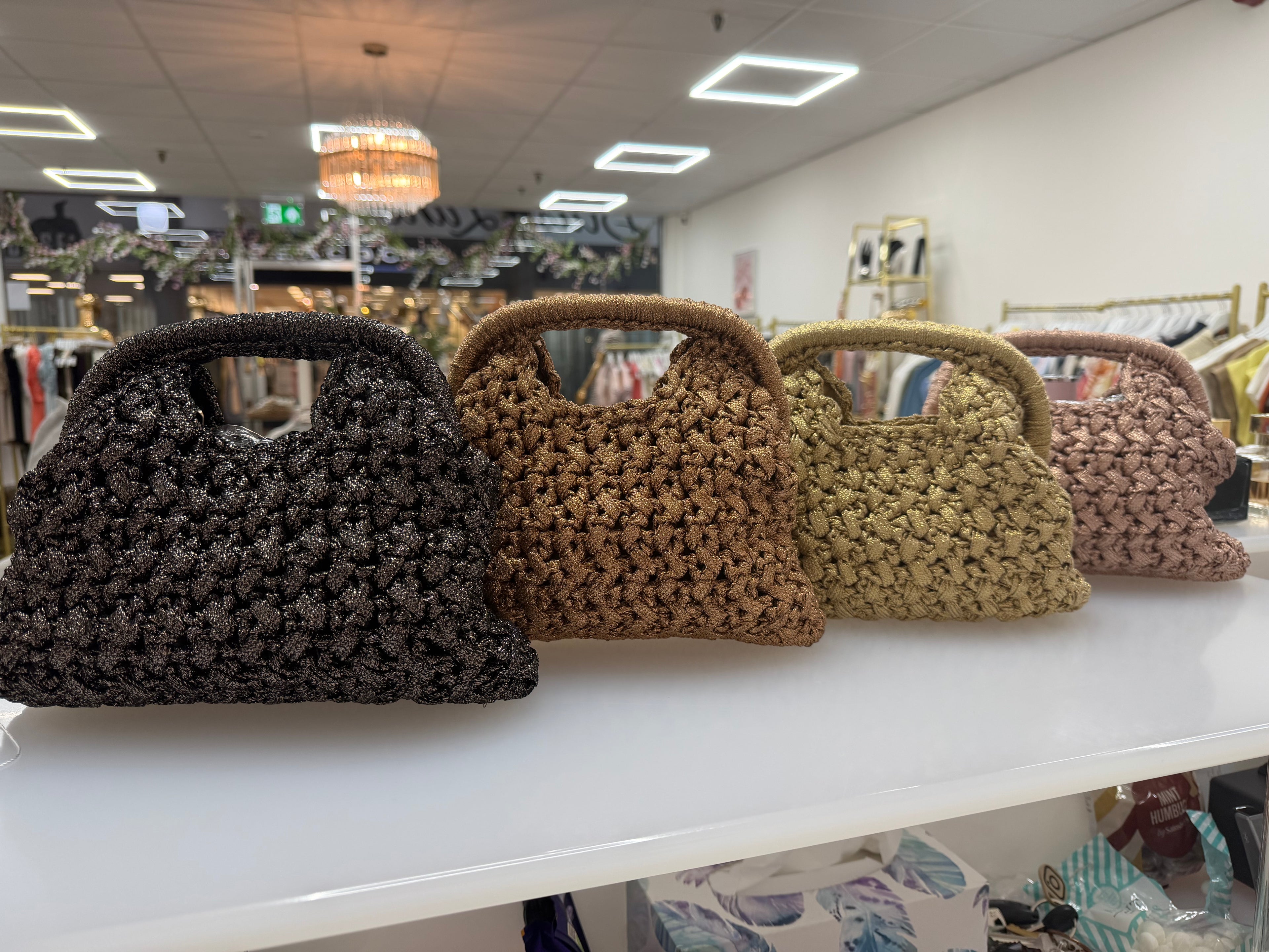 Gemma Glitter Woven Clutch Bag