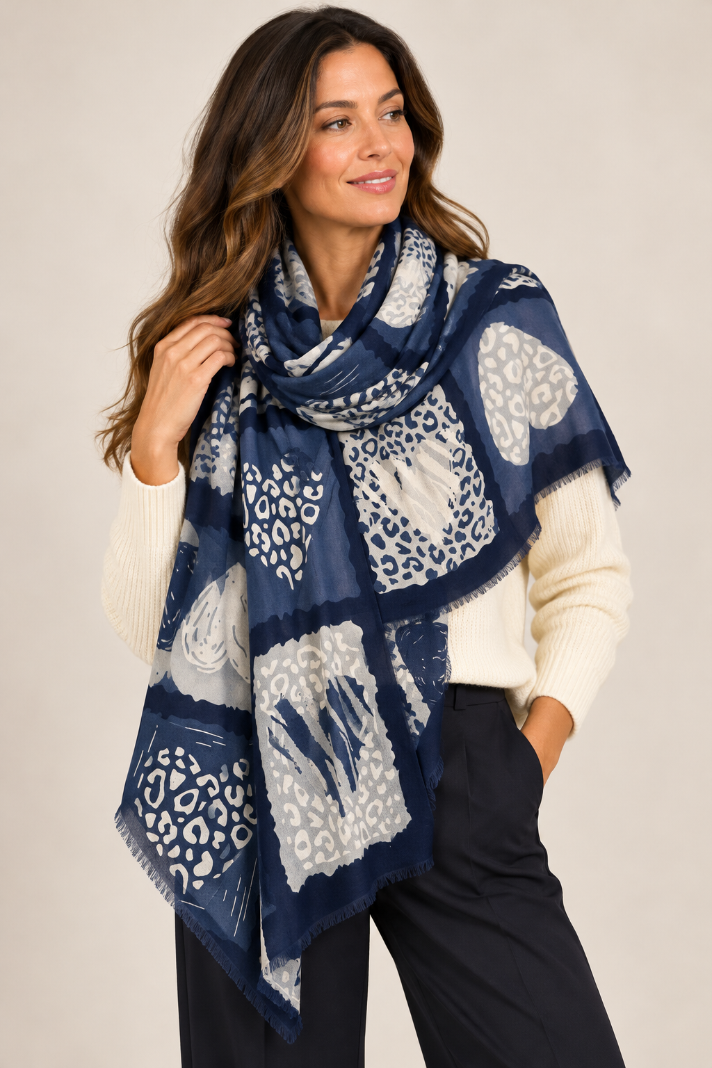 Animal Heart Print Scarf