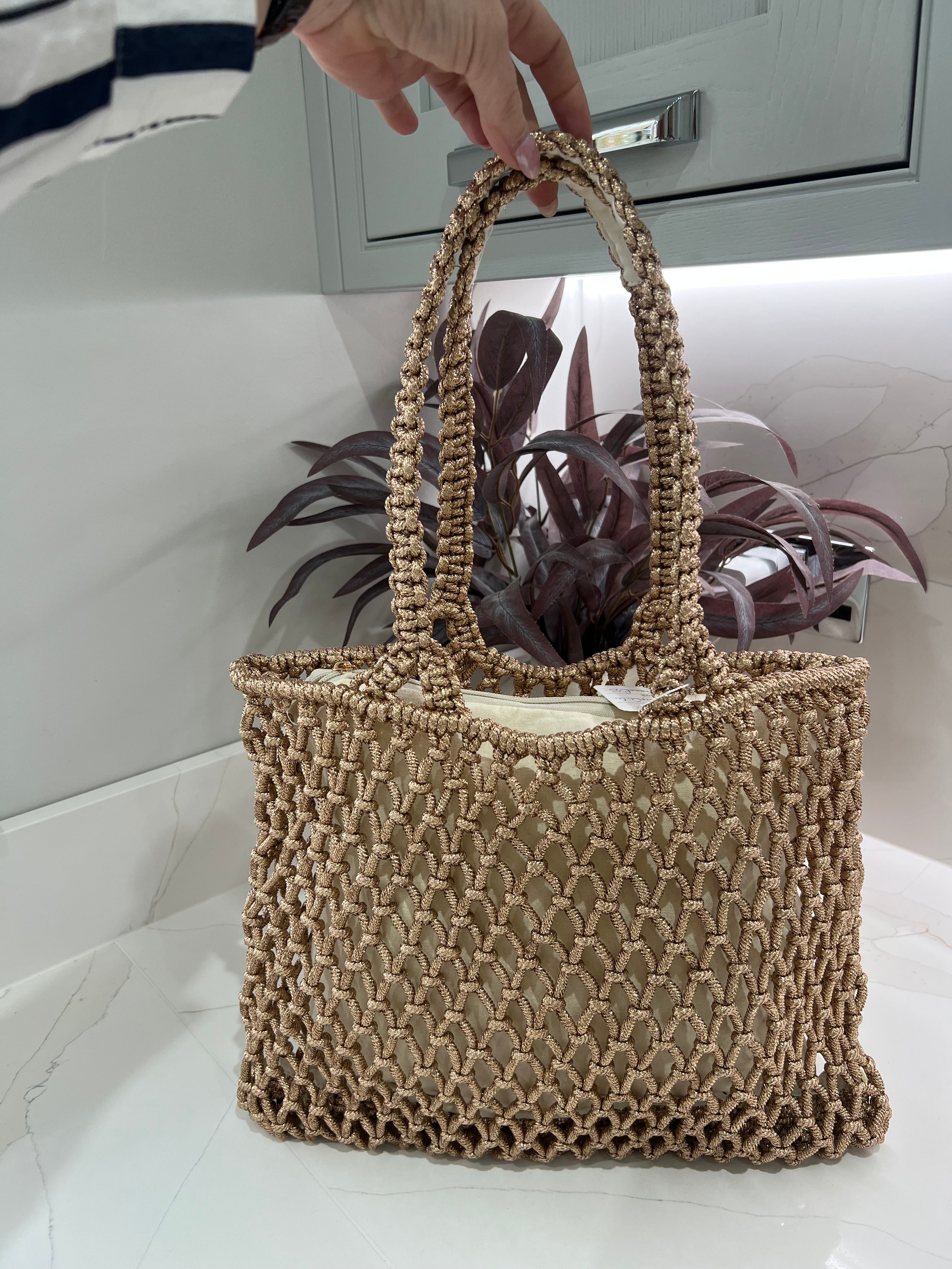 Gigi Metallic Rope Bag