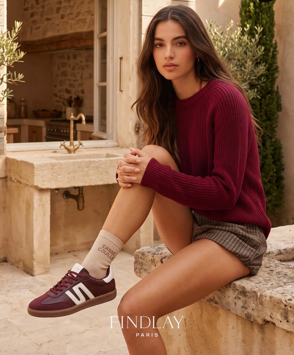 Maeve Burgundy Trainers❤️