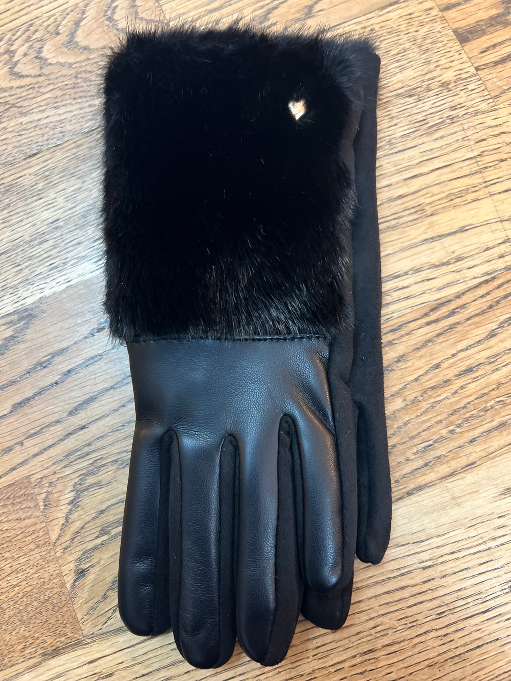 🖤 Fur Heart Gloves with Touchscreen Finger