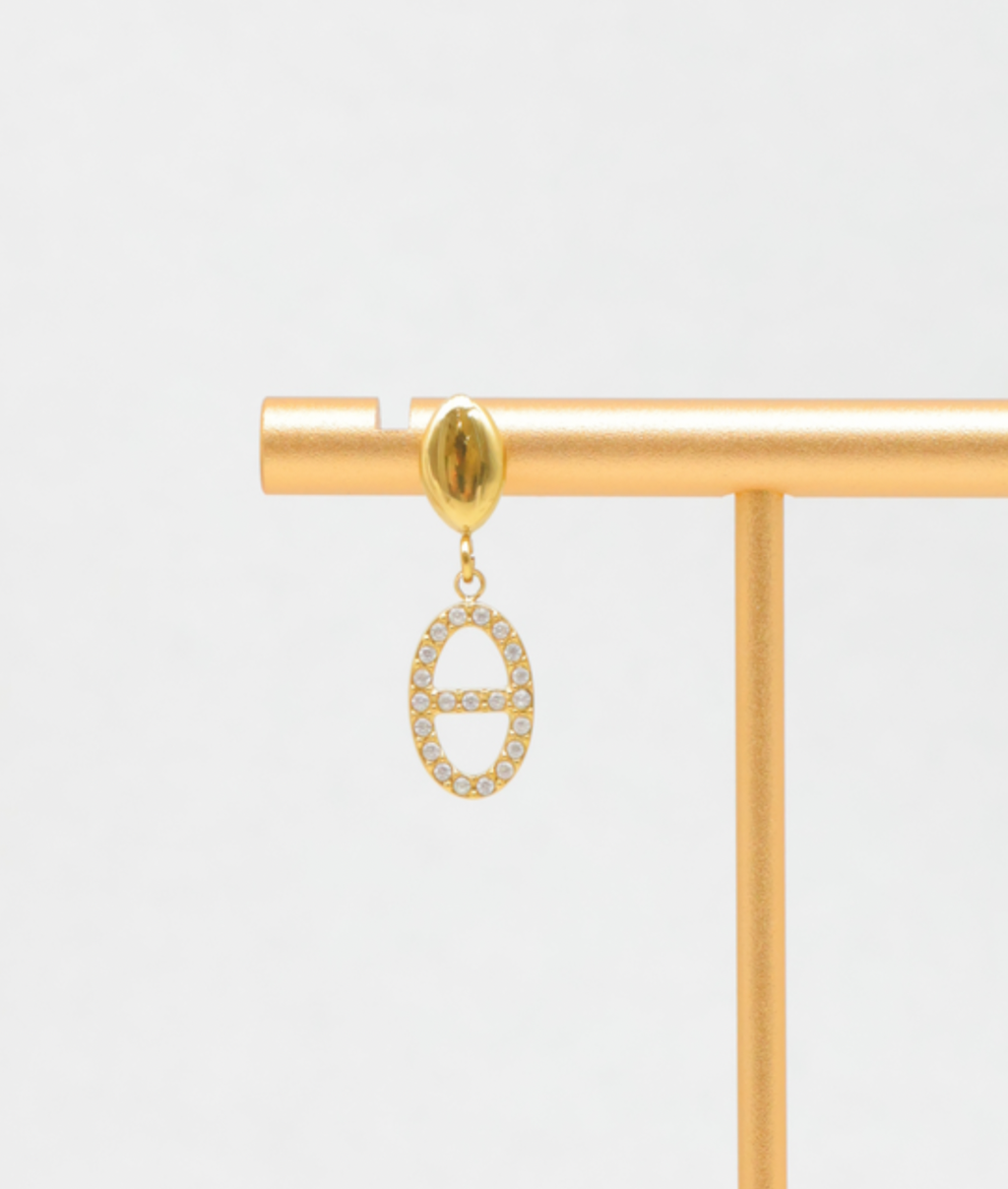 Gold Crystal Marine Drop Earrings