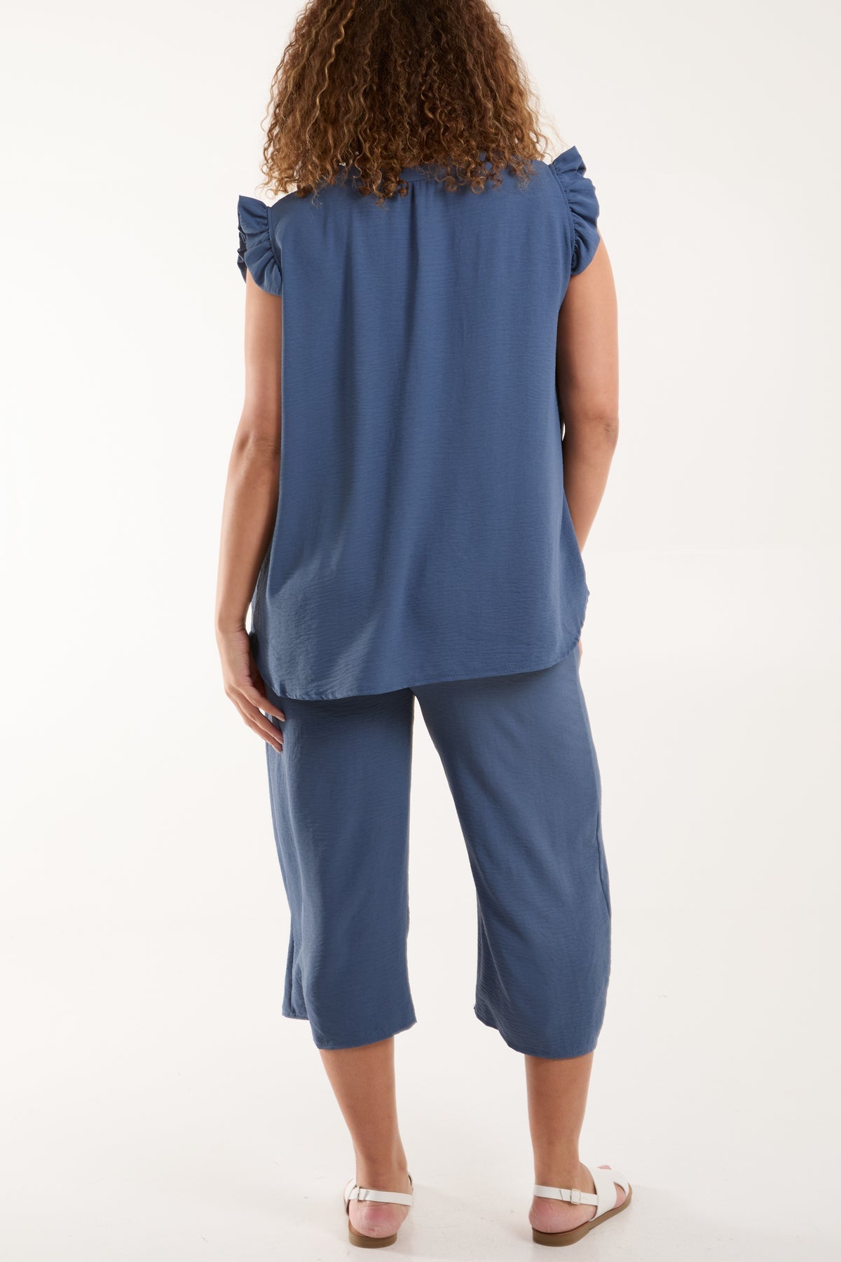 Rita Ruffle Sleeve Top & Culotte Trousers Set