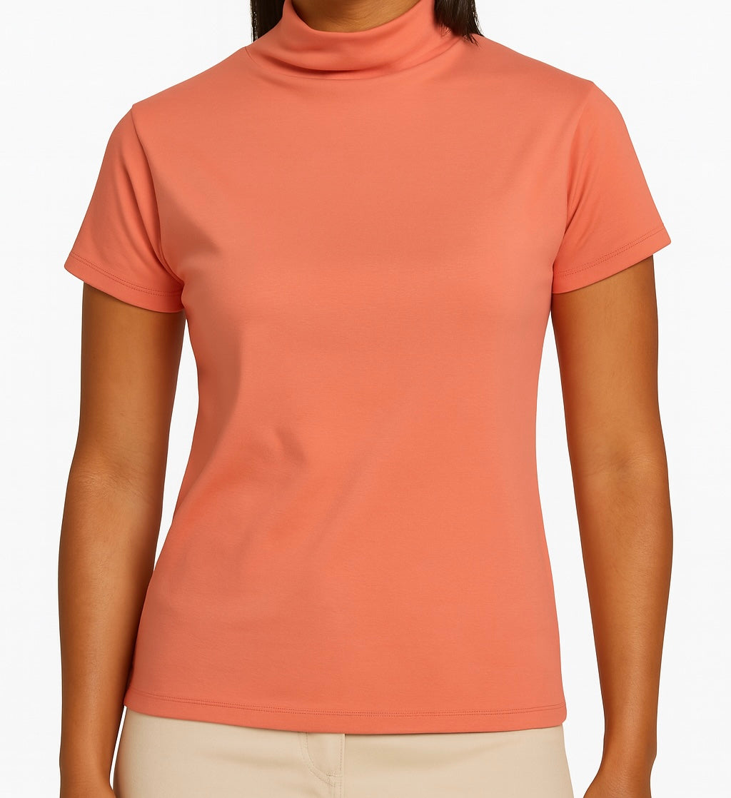 ✨ Polly High Neck Top Short Sleeve