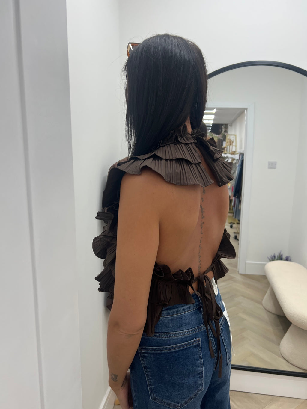 Tiana ruffle blouse🤎