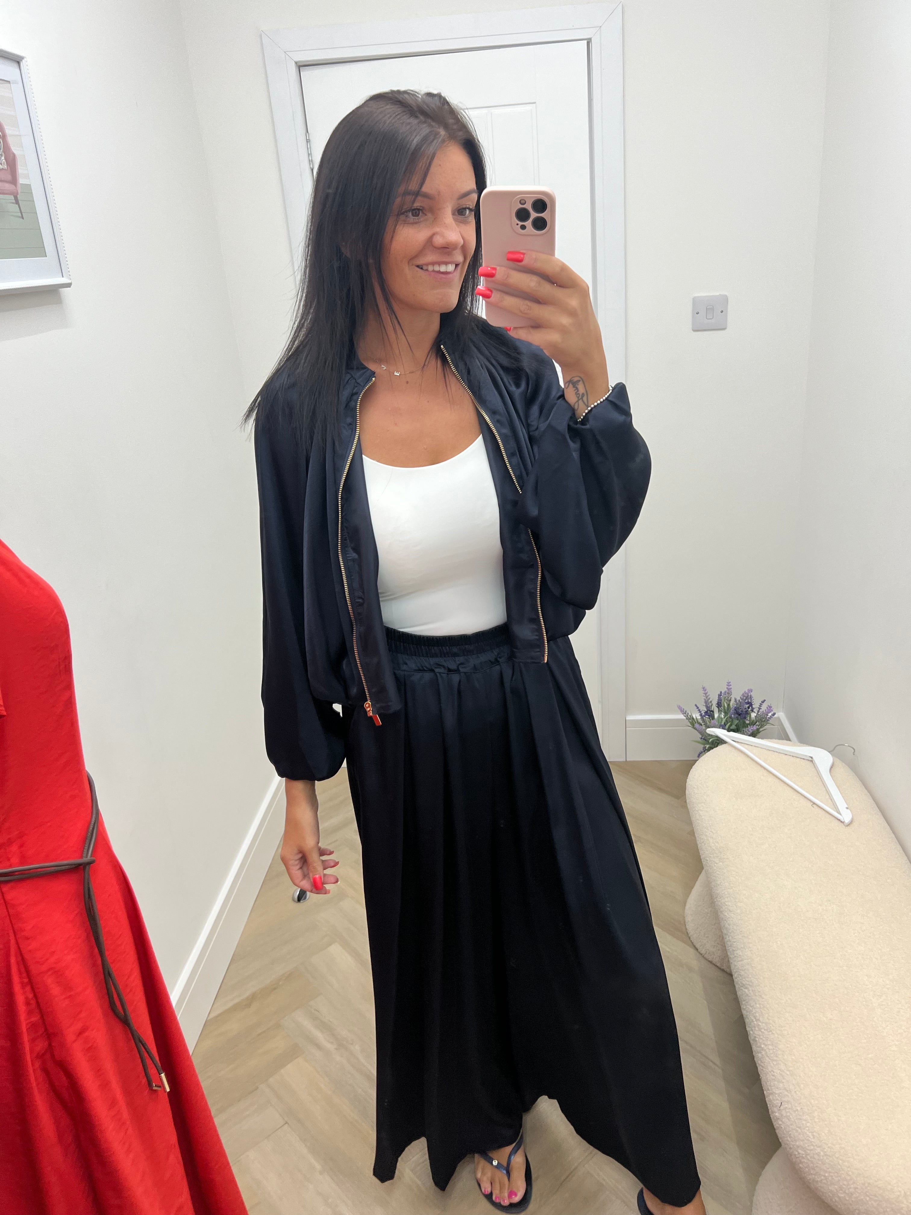 Rae satin trousers💙🩶❤️